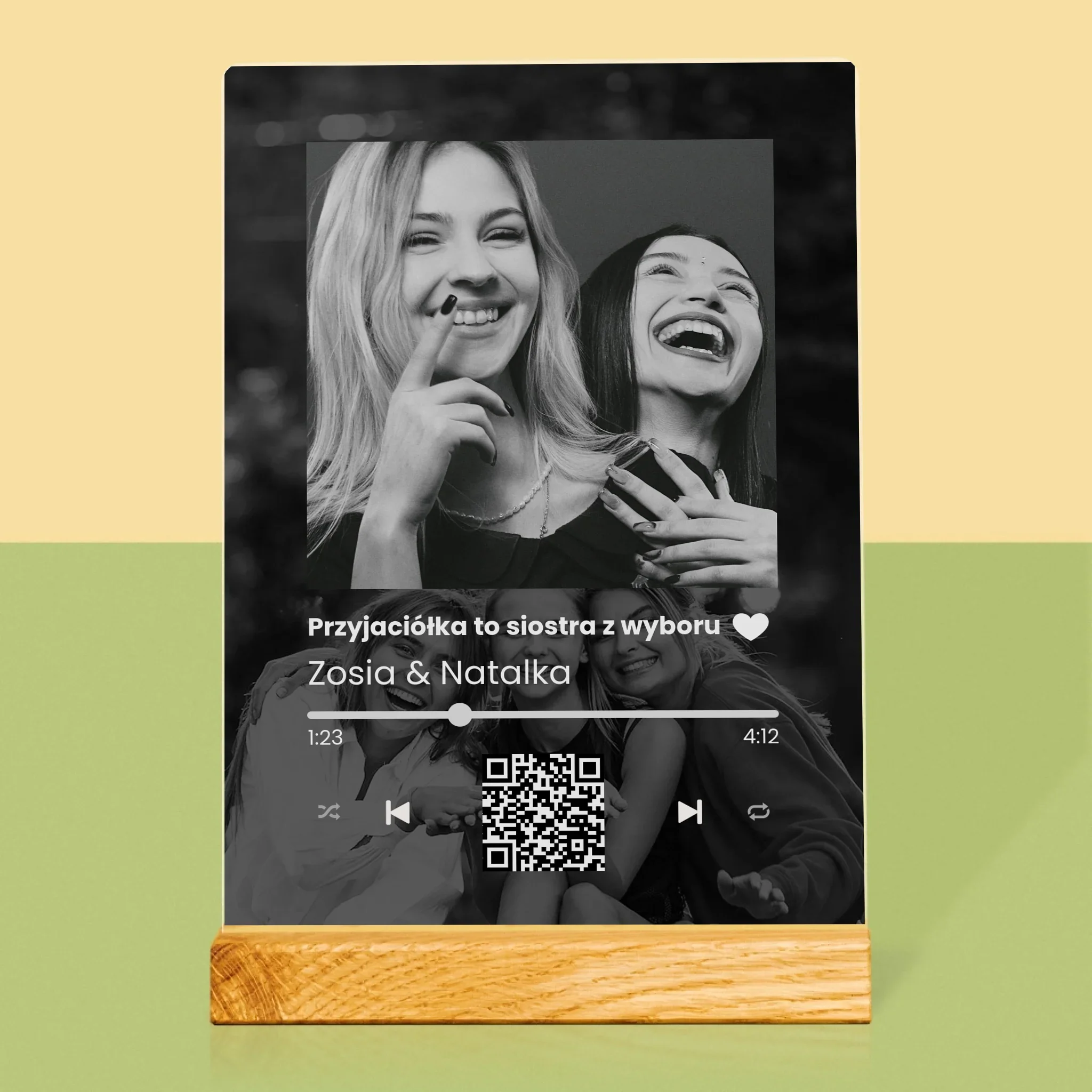 Zdjęcie I Podpis: Spotify Z Kodem Qr Dla Przyjaciółki - Wydruk Na Szkle Akrylowym - Image 3