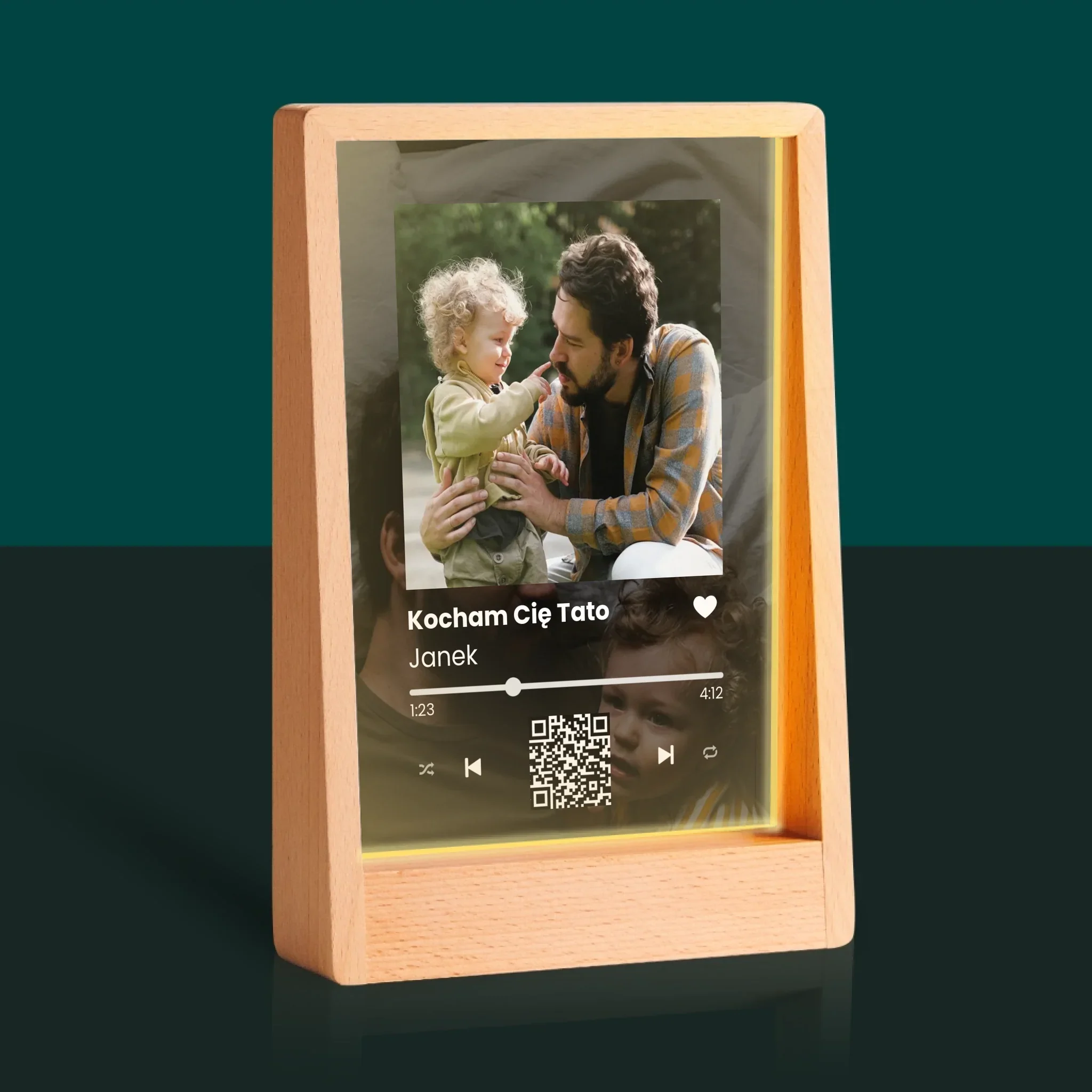 Zdjęcie I Podpis: Spotify Z Kodem Qr Dla Taty - Wydruk Na Szkle Akrylowym - Image 9