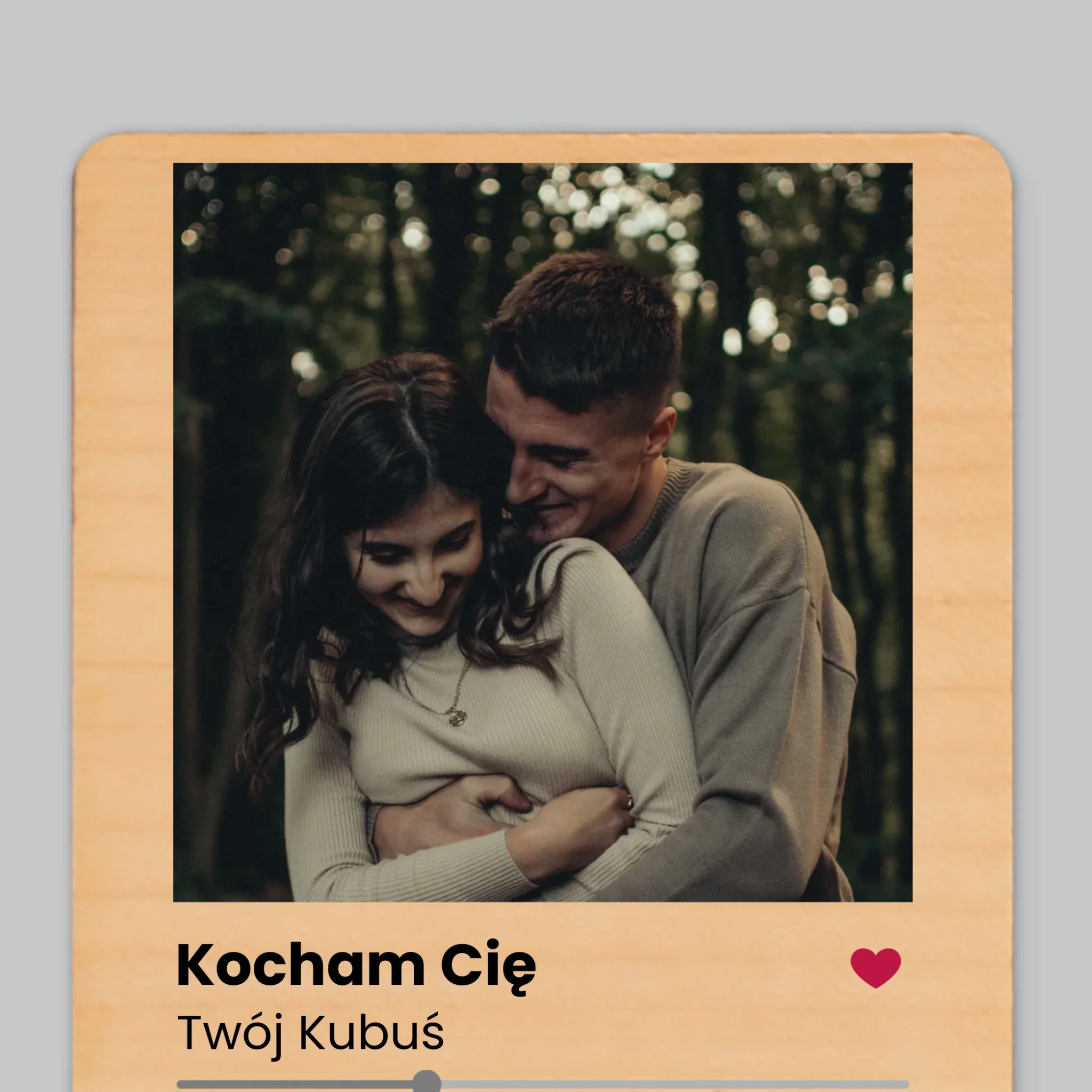 Zdjęcie i Podpis: Spotify z Kodem Qr - Magnes Drewniany - Image 4