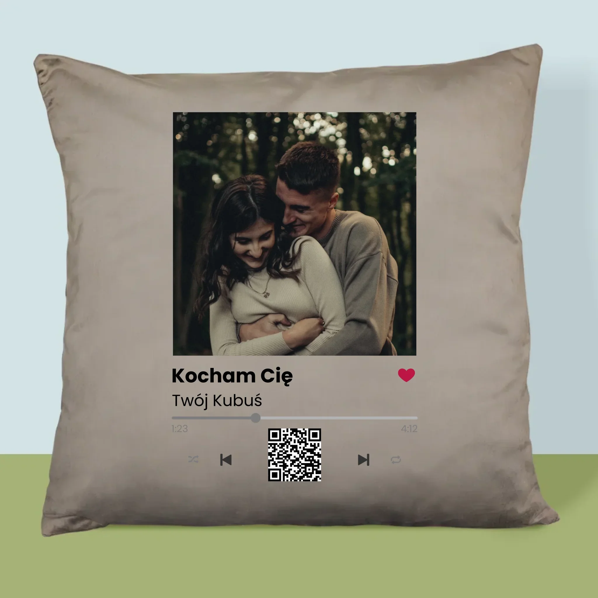 Zdjęcie i Podpis: Spotify z Kodem Qr - Poduszka z Nadrukiem - Image 3