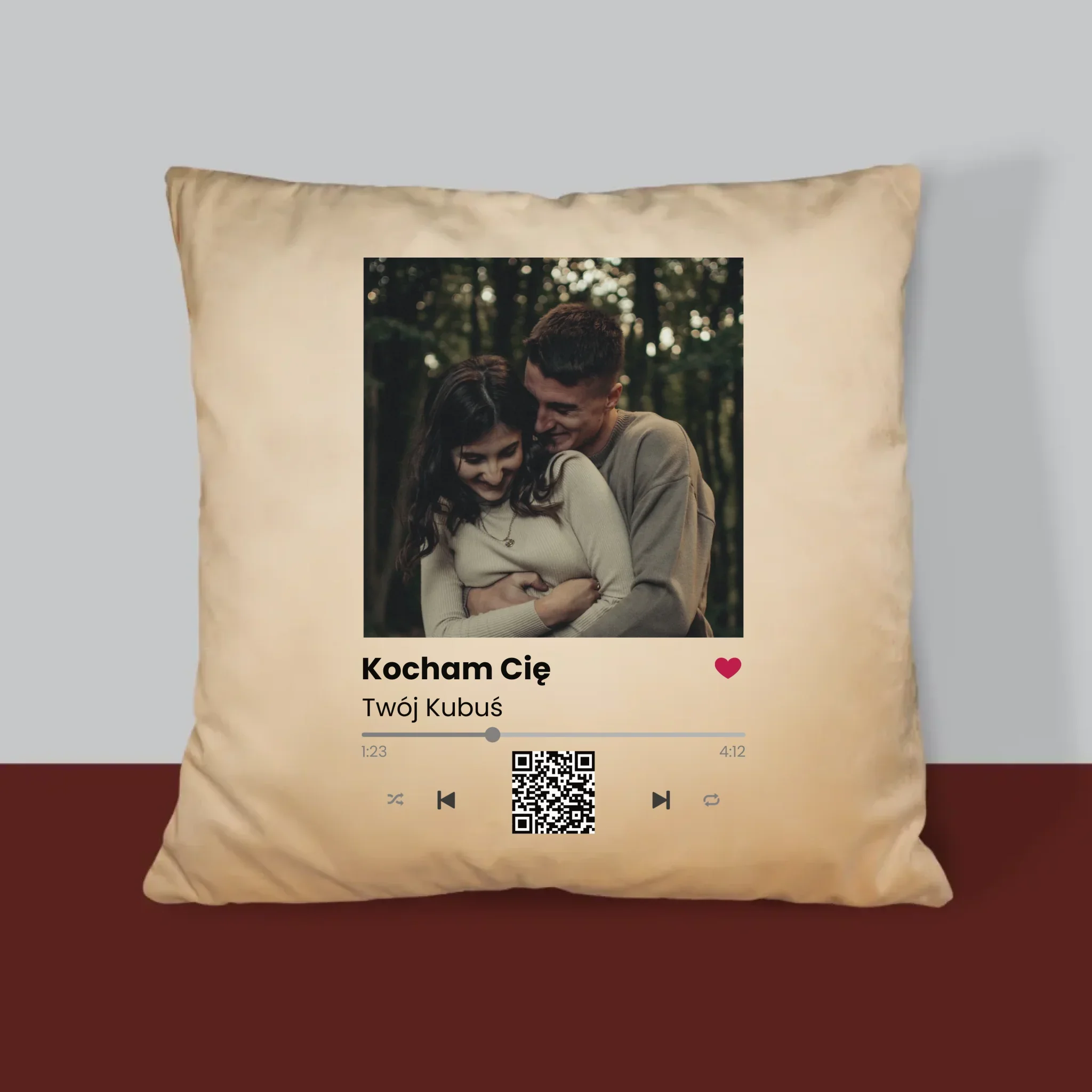 Zdjęcie i Podpis: Spotify z Kodem Qr - Poduszka z Nadrukiem - Image 4