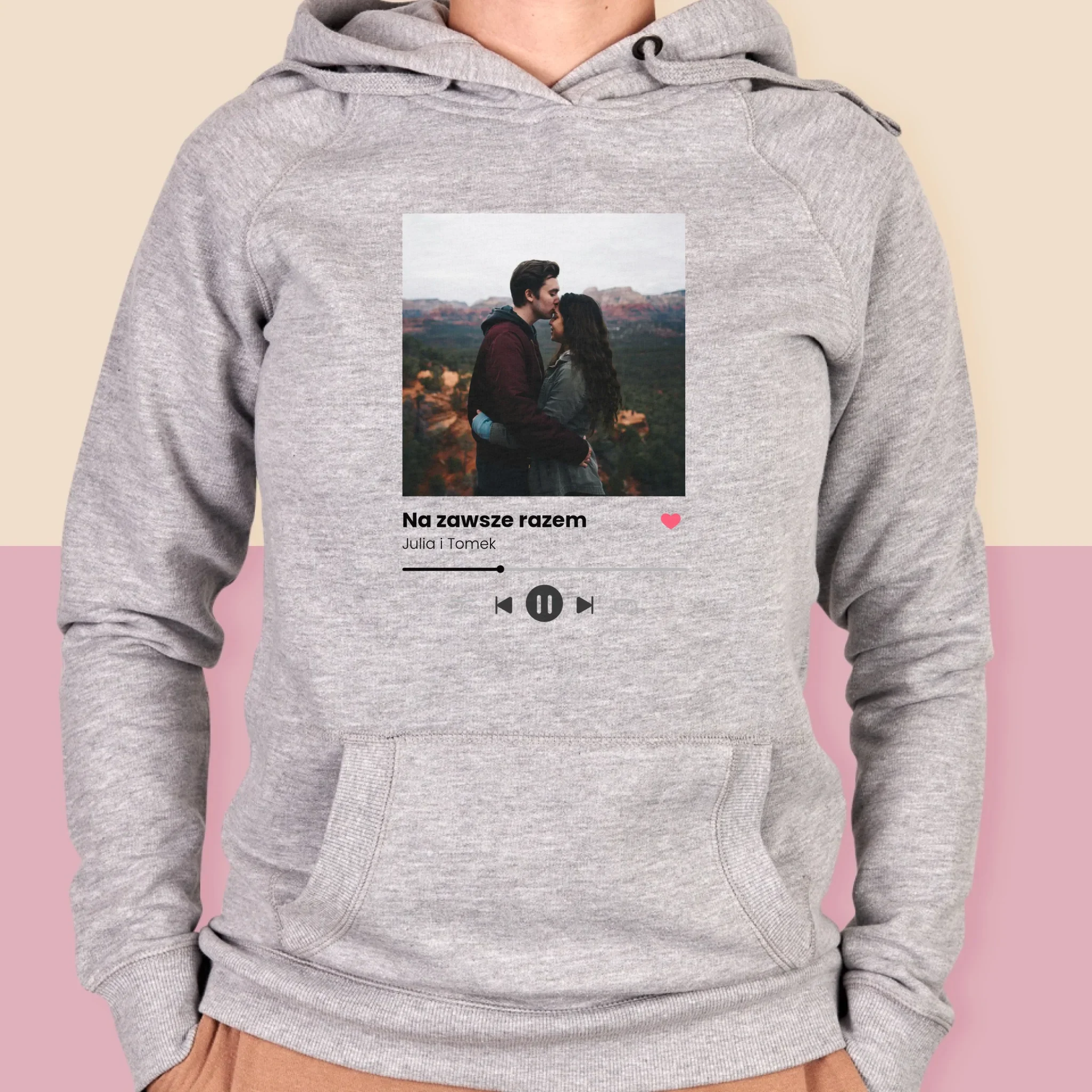 Zdjęcie i Podpis: Spotify z Twoim Zdjęciem - Bluza Damska z Kapturem - Image 4