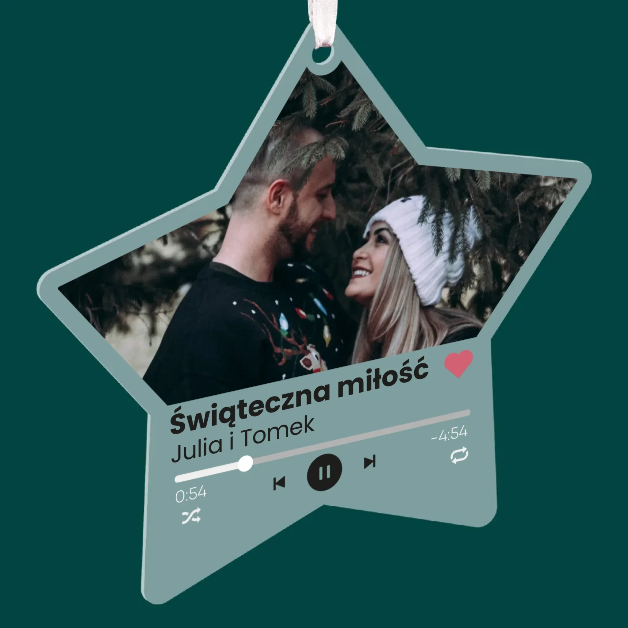 Zdjęcie i Podpis: Spotify Z Twoim Zdjęciem - Bombka Świąteczna Gwiazda - Image 3