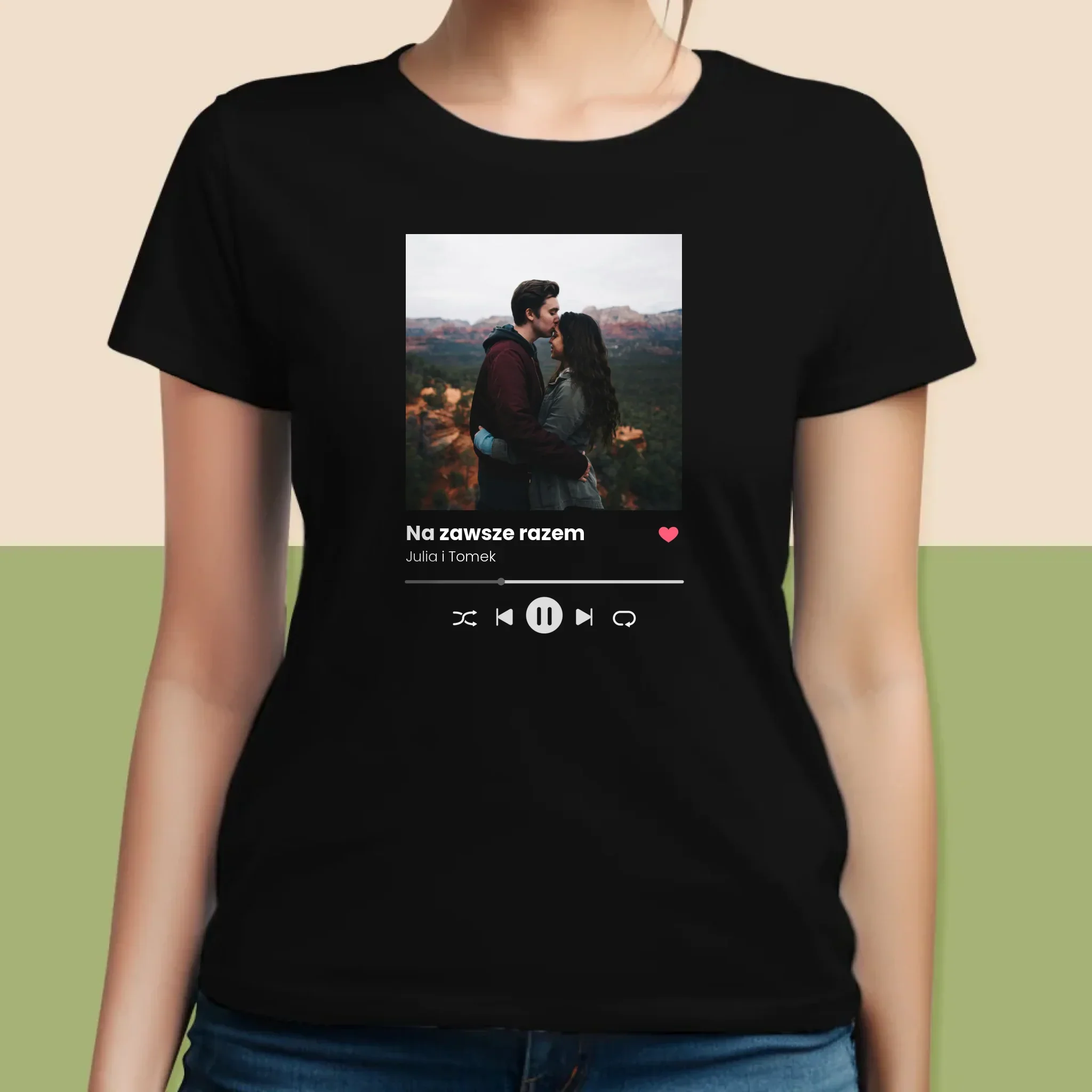 Zdjęcie i Podpis: Spotify Z Twoim Zdjęciem - Koszulka Damska z Nadrukiem - Image 5