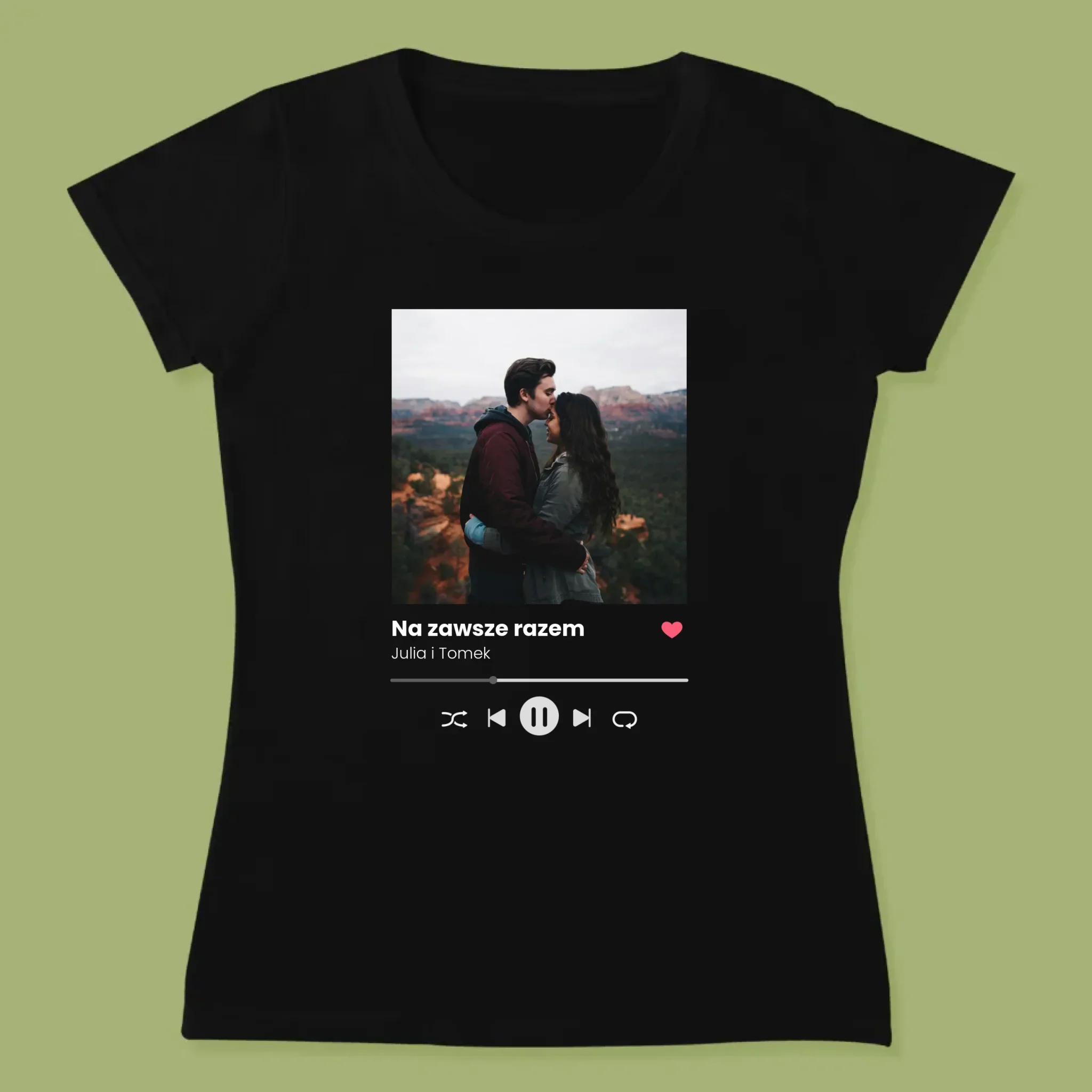 Zdjęcie i Podpis: Spotify Z Twoim Zdjęciem - Koszulka Damska z Nadrukiem - Image 7