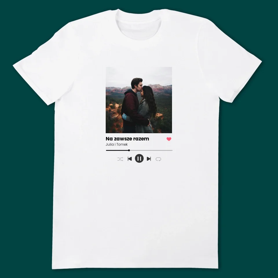 Zdjęcie i Podpis: Spotify z Twoim Zdjęciem - Koszulki Dla Par - Image 5