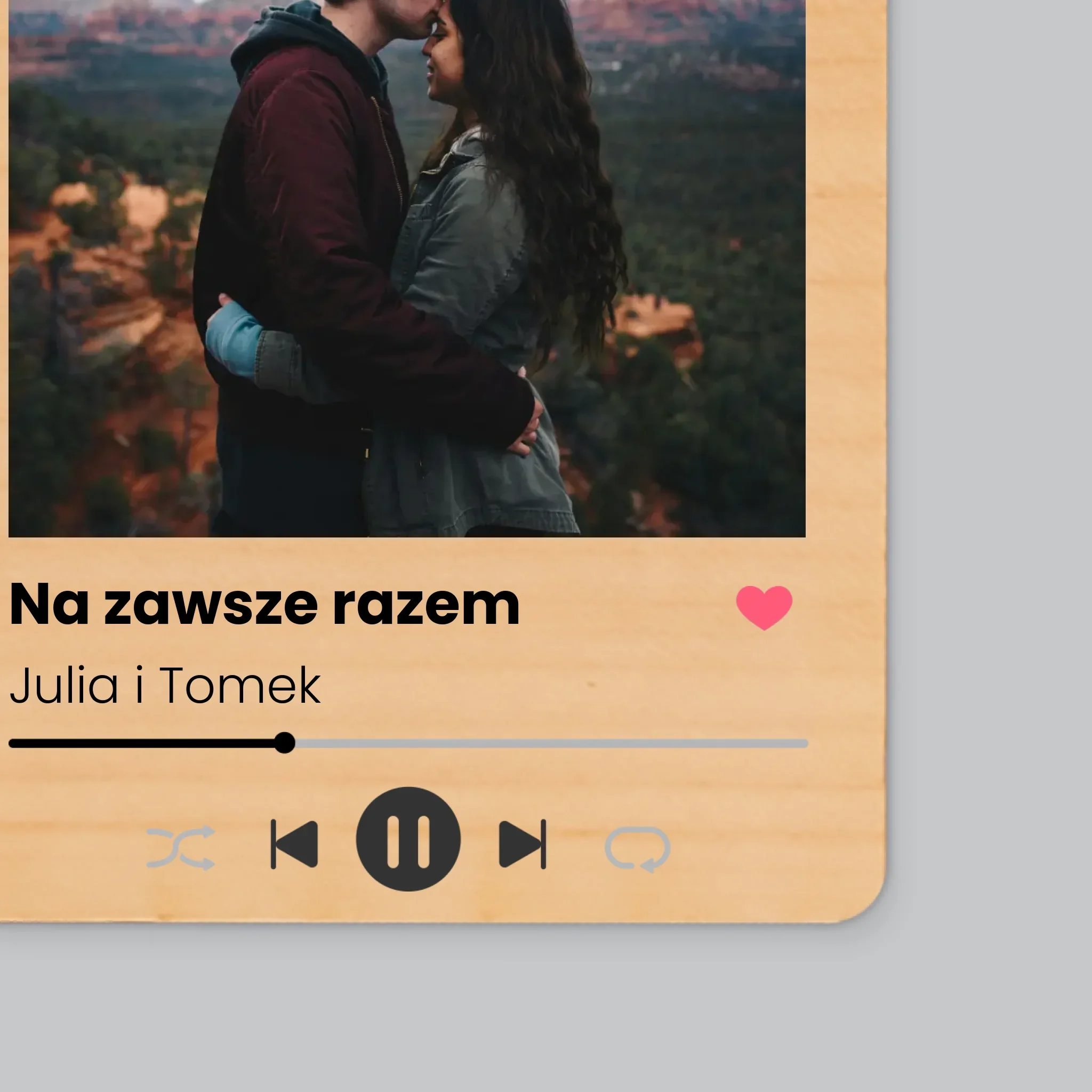Zdjęcie i Podpis: Spotify z Twoim Zdjęciem - Magnes Drewniany - Image 2