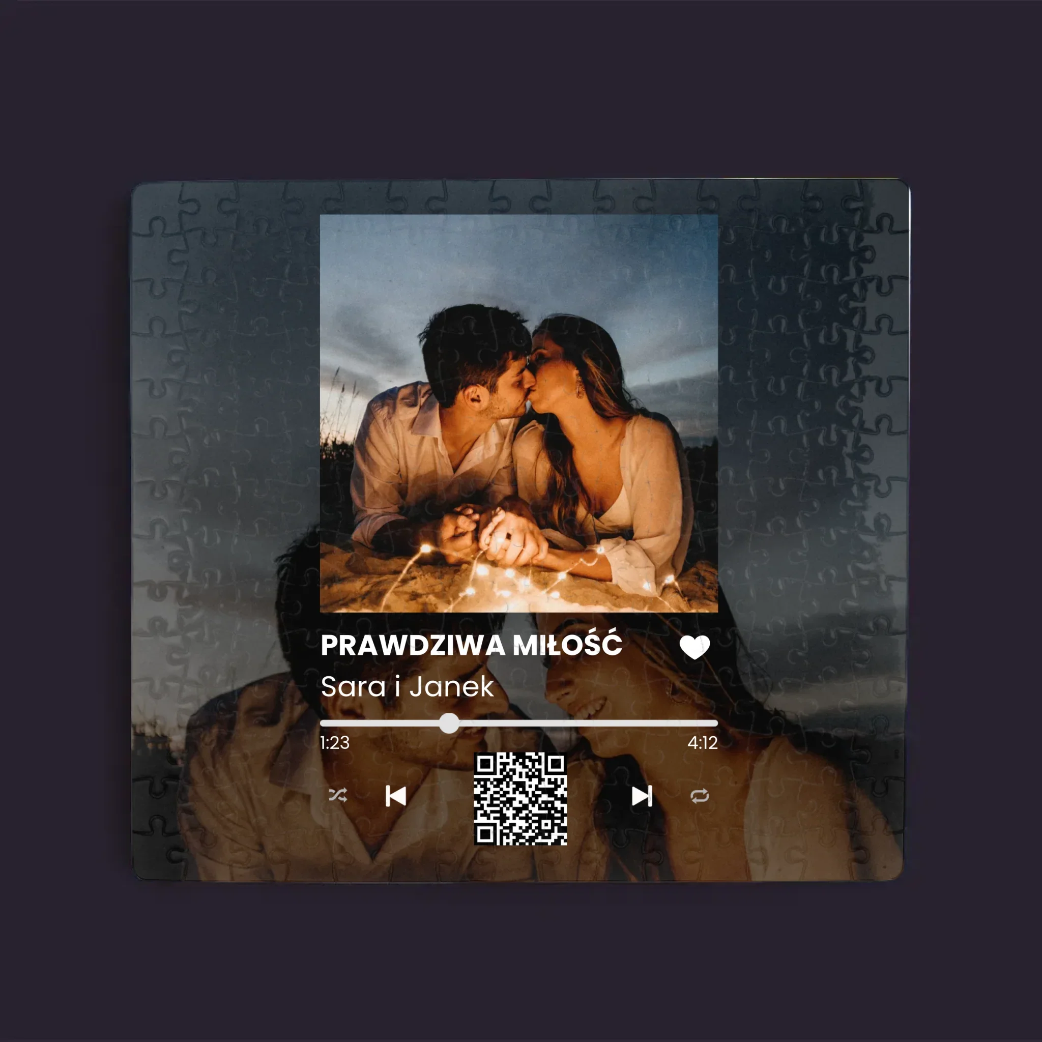 Zdjęcie i Podpis: Spotify z Twoimi Zdjęciami i Kodem Qr - Puzzle Personalizowane - Image 3