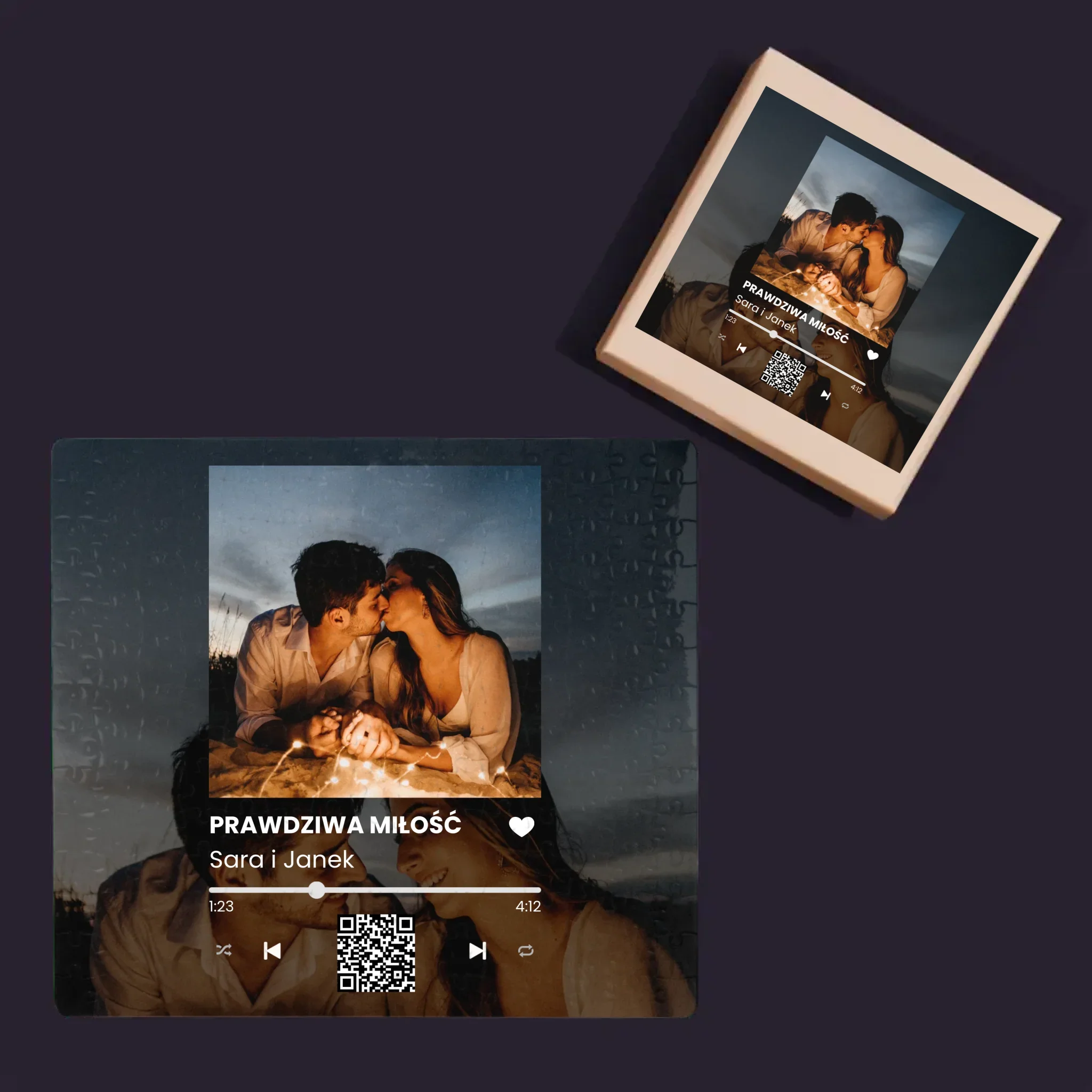 Zdjęcie i Podpis: Spotify z Twoimi Zdjęciami i Kodem Qr - Puzzle Personalizowane - Image 4
