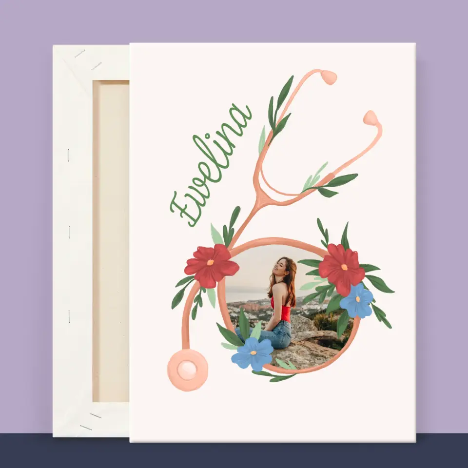 Zdjęcie i Podpis: Stetoskop Kwiaty - Wydruk Obramowany - Image 13