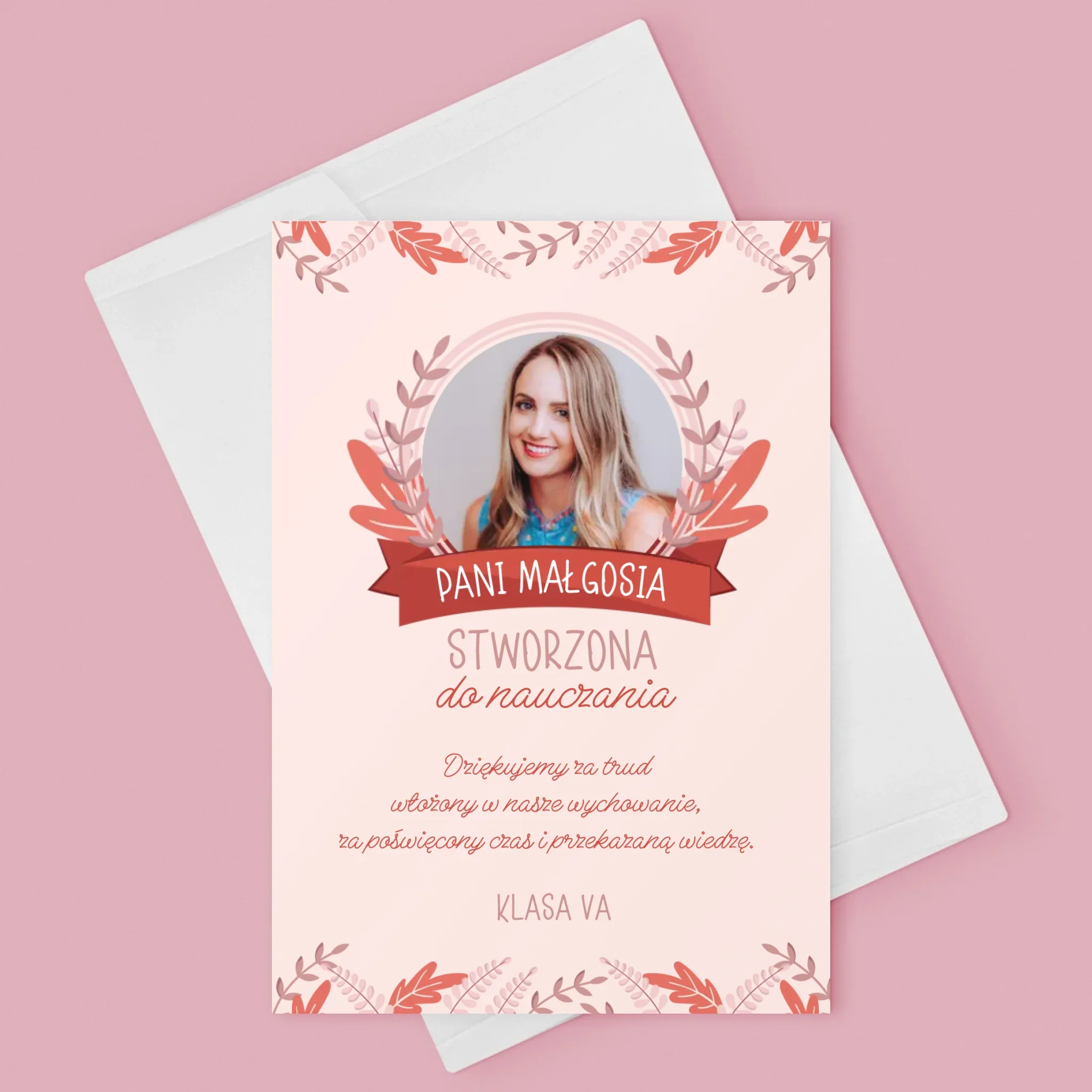 Zdjęcie i Podpis: Stworzona Do Nauczania - Kartka z Życzeniami - Image 3