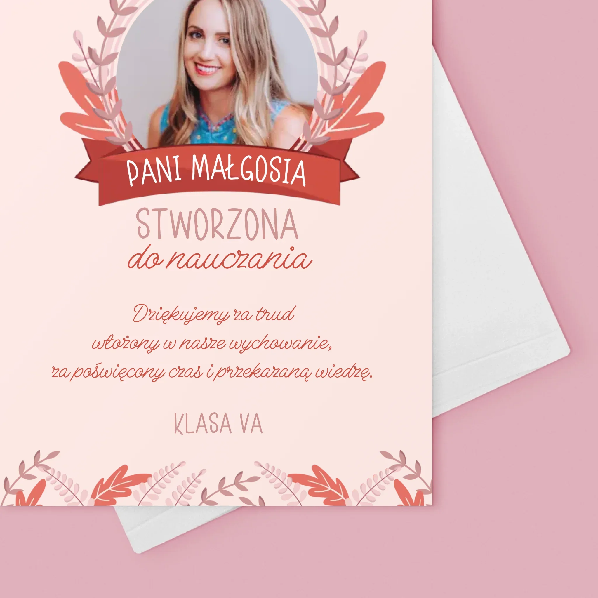 Zdjęcie i Podpis: Stworzona Do Nauczania - Kartka z Życzeniami - Image 4