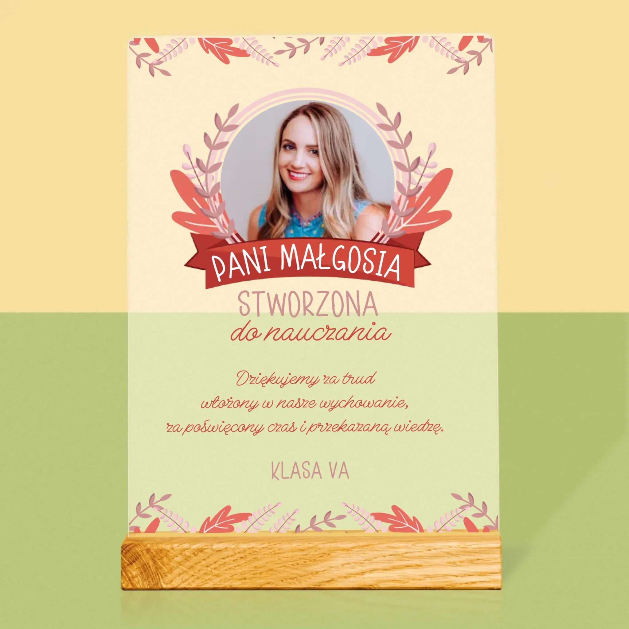 Zdjęcie I Podpis: Stworzona Do Nauczania - Wydruk Na Szkle Akrylowym - Image 3