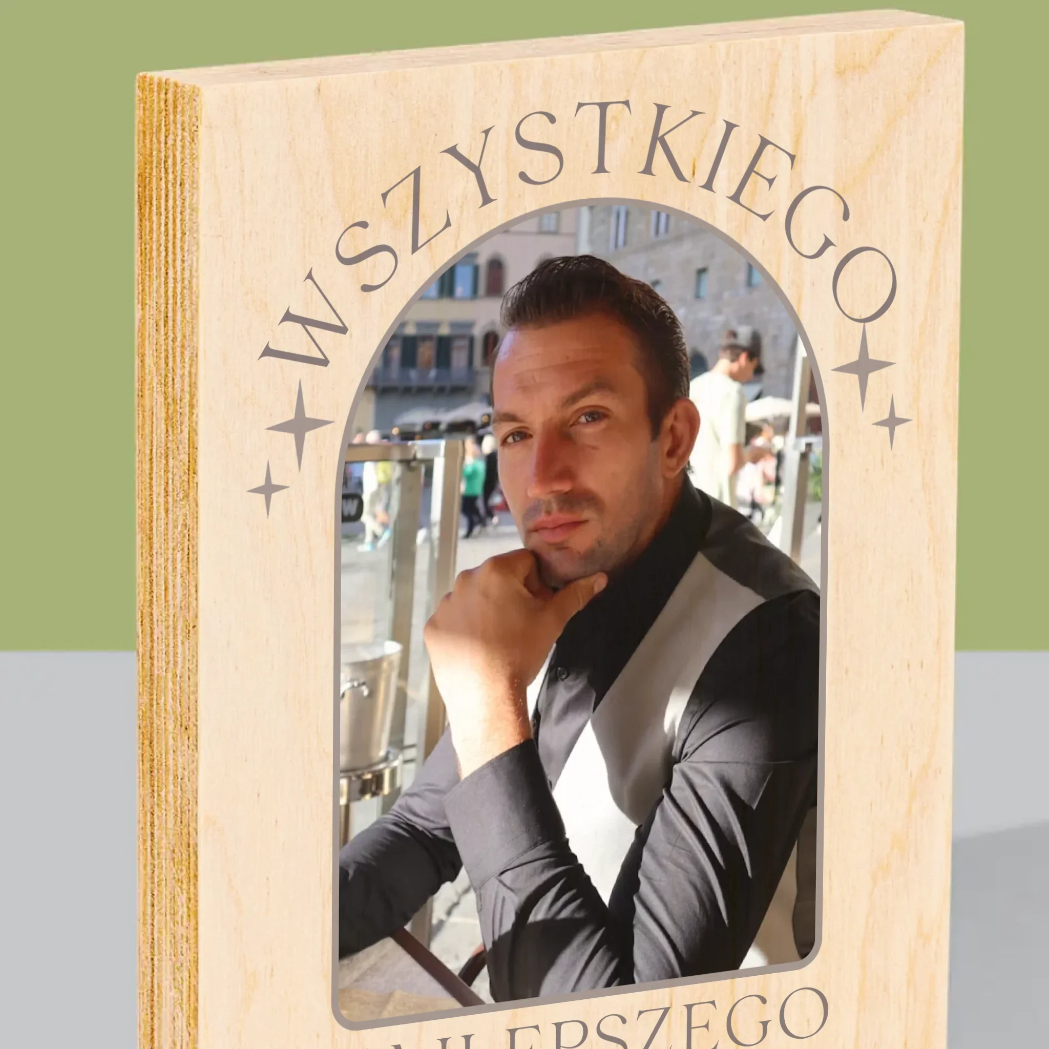 Zdjęcie i Podpis: Stylowe Urodziny - Wydruk Na Drewnie - Image 2