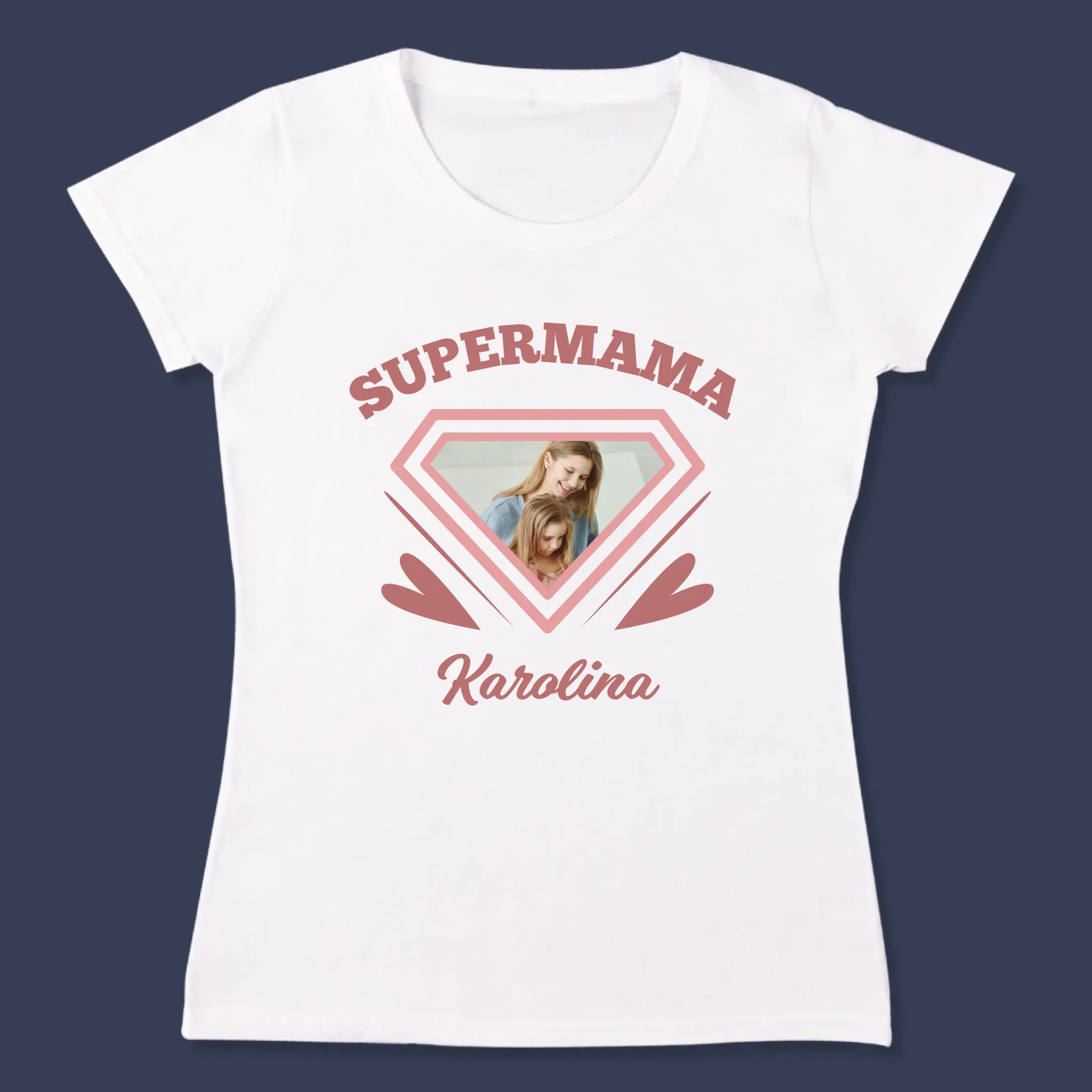 Zdjęcie i Podpis: Supermama - Koszulka Damska z Nadrukiem - Image 3