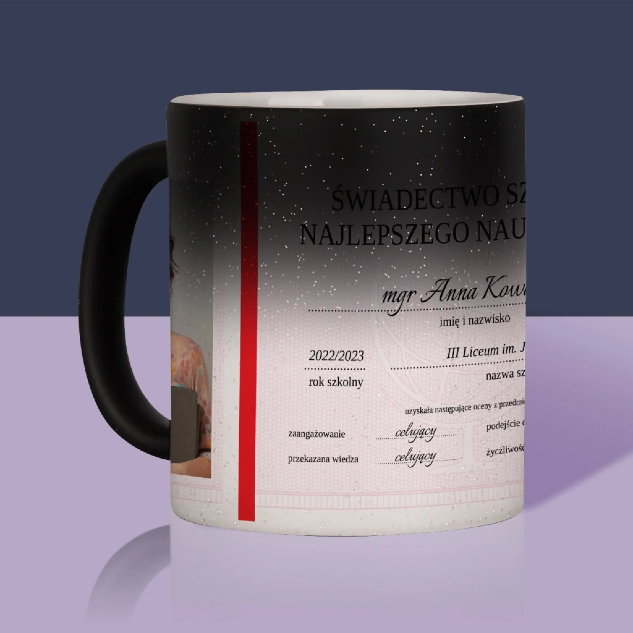 Zdjęcie i Podpis: Świadectwo Najlepszego Nauczyciela - Kubek z Nadrukiem - Image 11