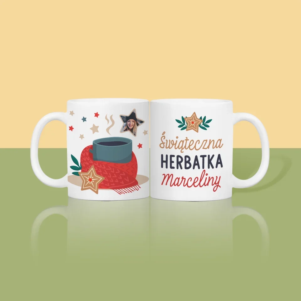 Zdjęcie I Podpis: Świąteczna Herbatka - Kubek z Nadrukiem