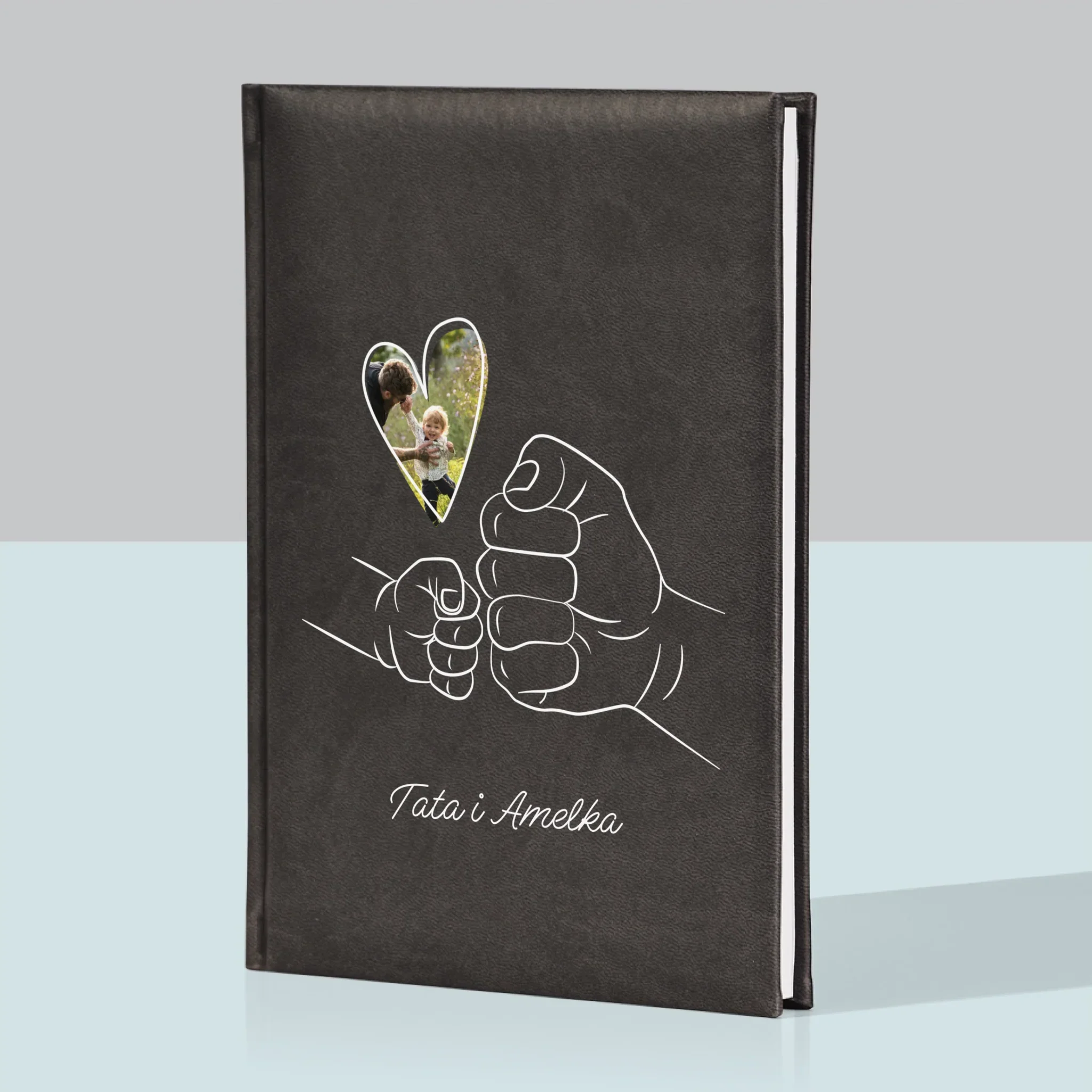 Zdjęcie I Podpis: Tata Dziecko Rączka - Notes Książkowy z Nadrukiem - Image 6