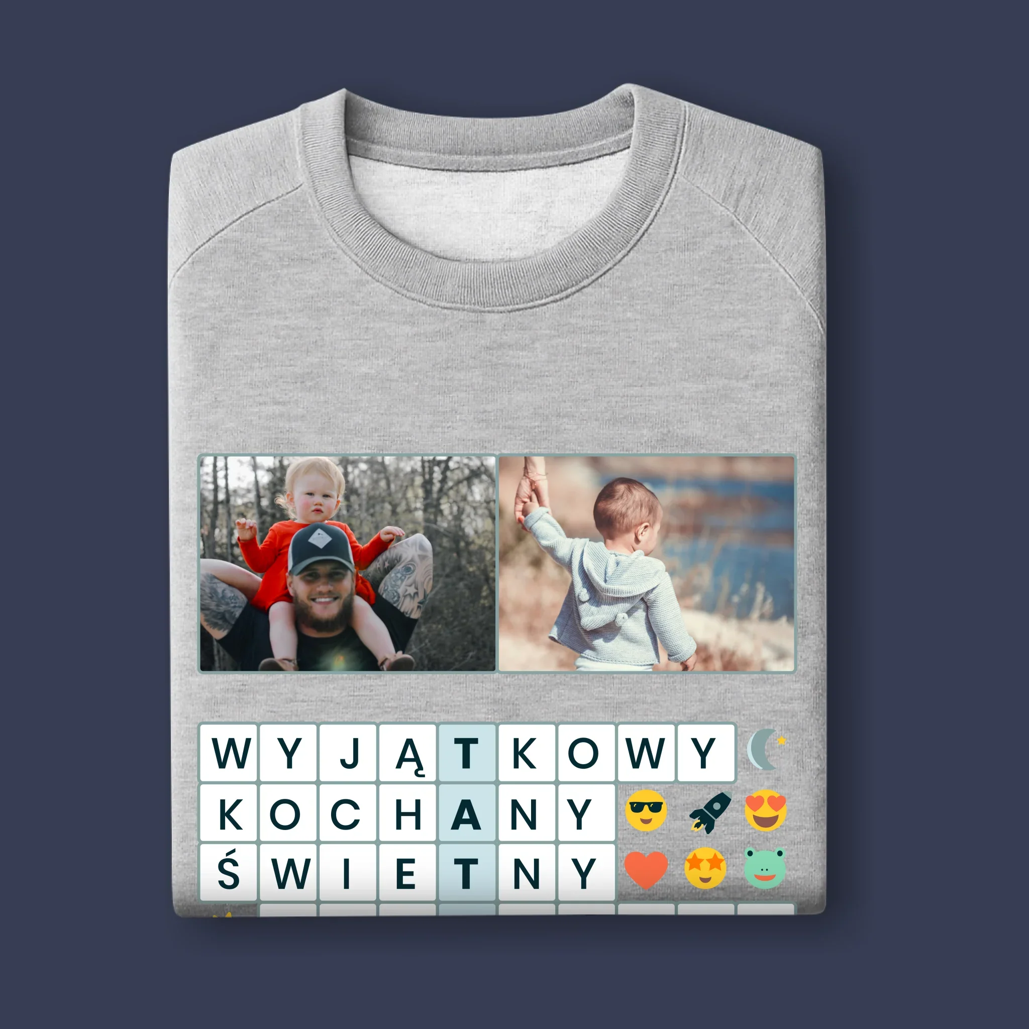 Zdjęcie i Podpis: Tata Krzyżówka - Bluza Męska z Kapturem - Image 11