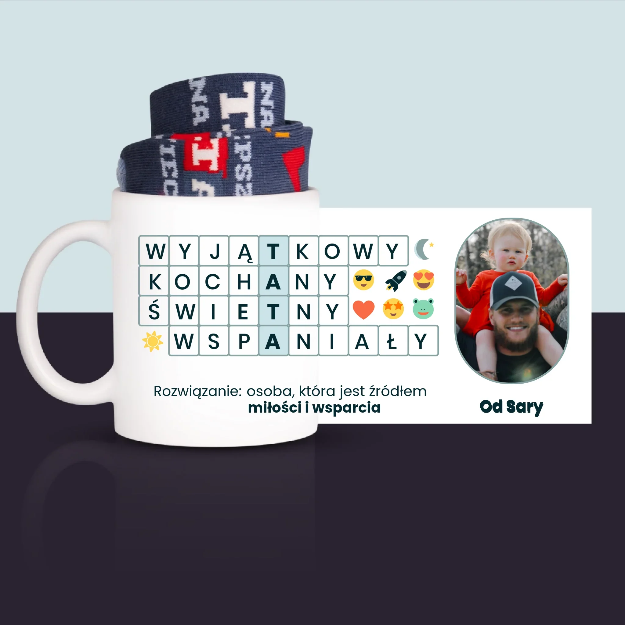 Zdjęcie i Podpis: Tata Krzyżówka - Skarpetki w Kubku Dla Taty - Image 3