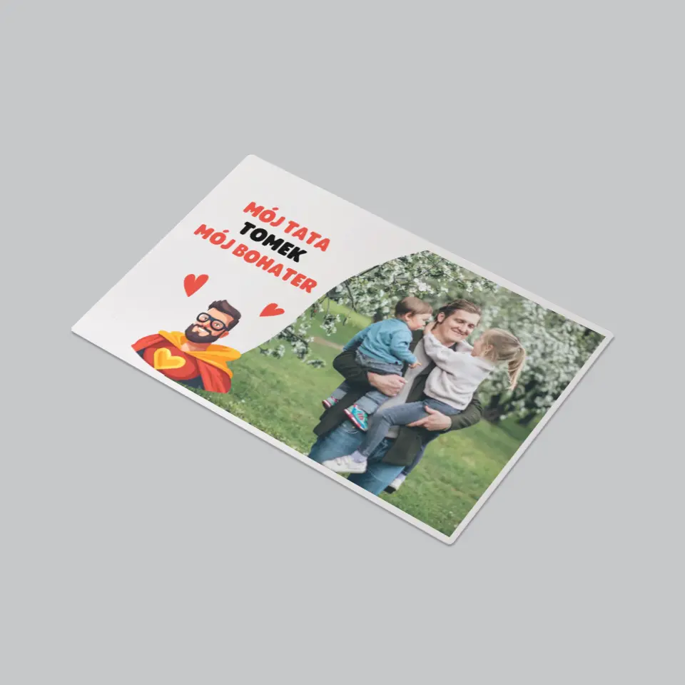 Zdjęcie i Podpis: Tata Mój Bohater - Podkładka Na Biurko - Image 3
