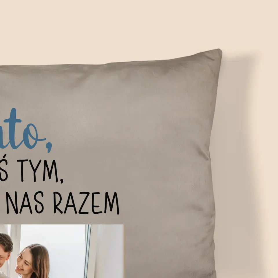 Zdjęcie i Podpis: Tato, Jesteś Tym Co Trzyma Nas Razem - Personalizowana Poduszka - Image 2