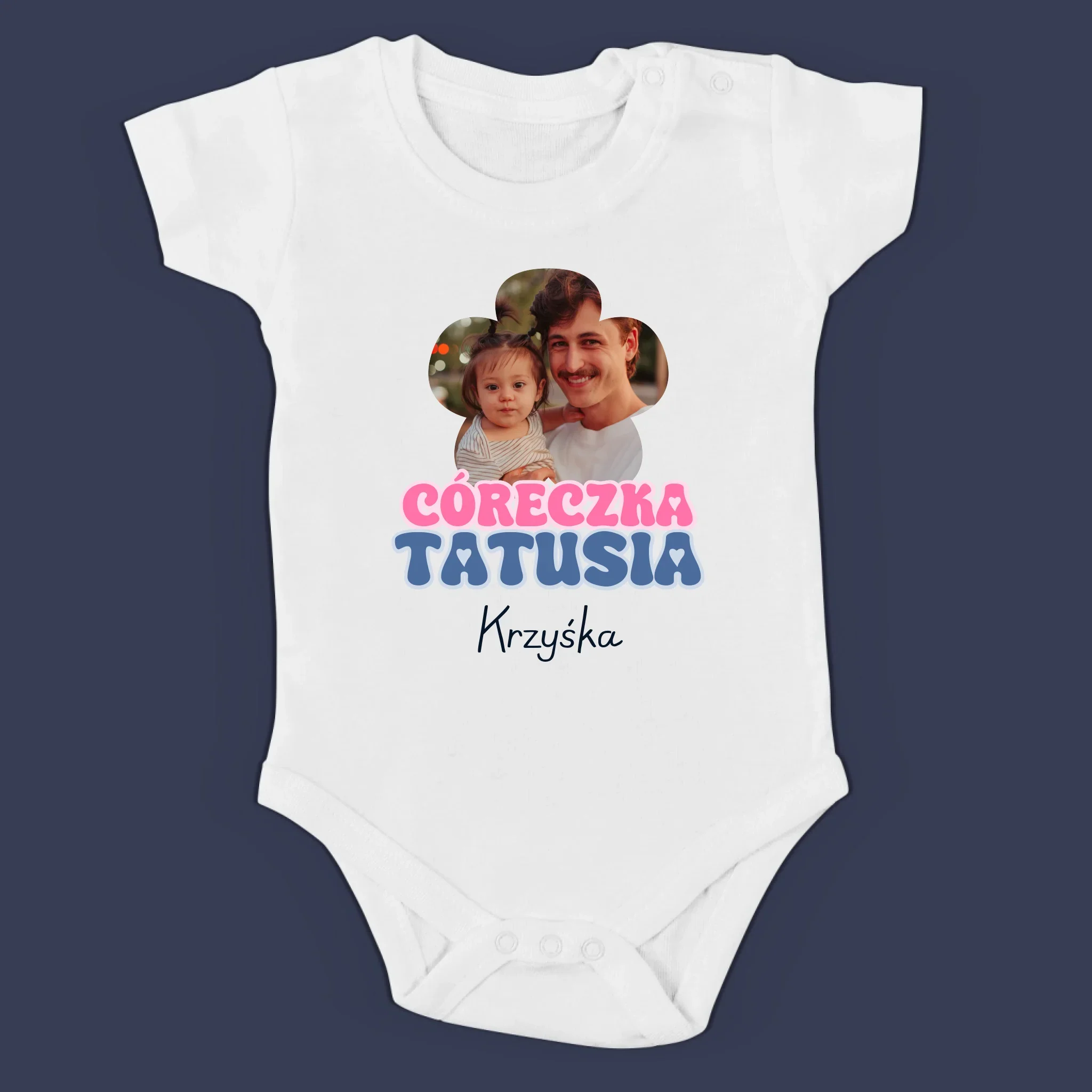 Zdjęcie i Podpis: Tatuś, Córeczka Tatusia - Zestaw Koszulka Męska i Body Niemowlęce - Image 4
