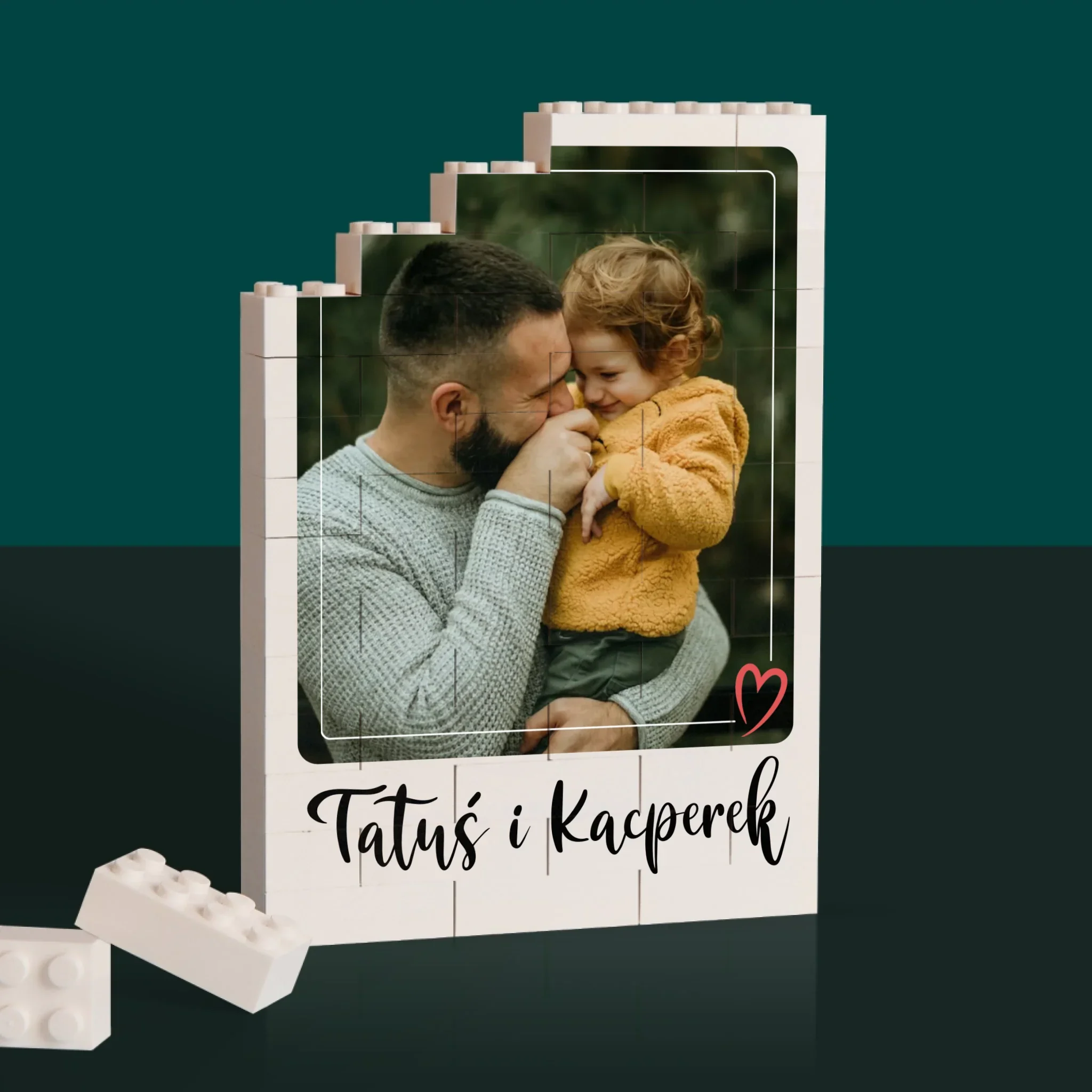 Zdjęcie i Podpis: Tatuś i Ja - Klocki LEGO z Nadrukiem - Image 2