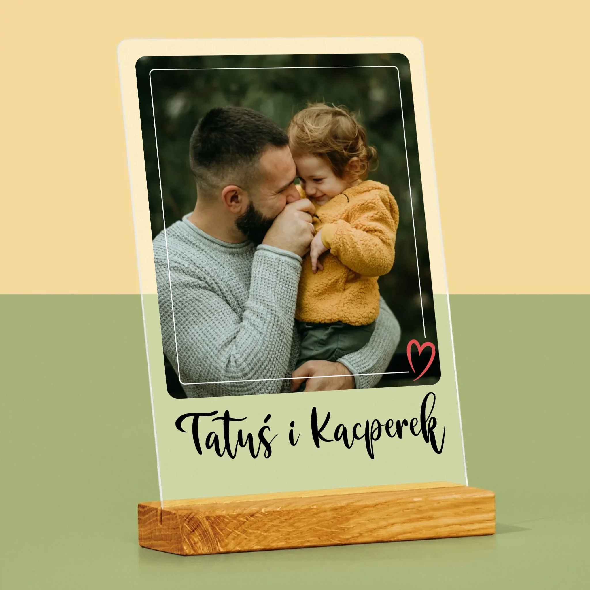 Zdjęcie i Podpis: Tatuś i Ja - Wydruk Na Szkle Akrylowym