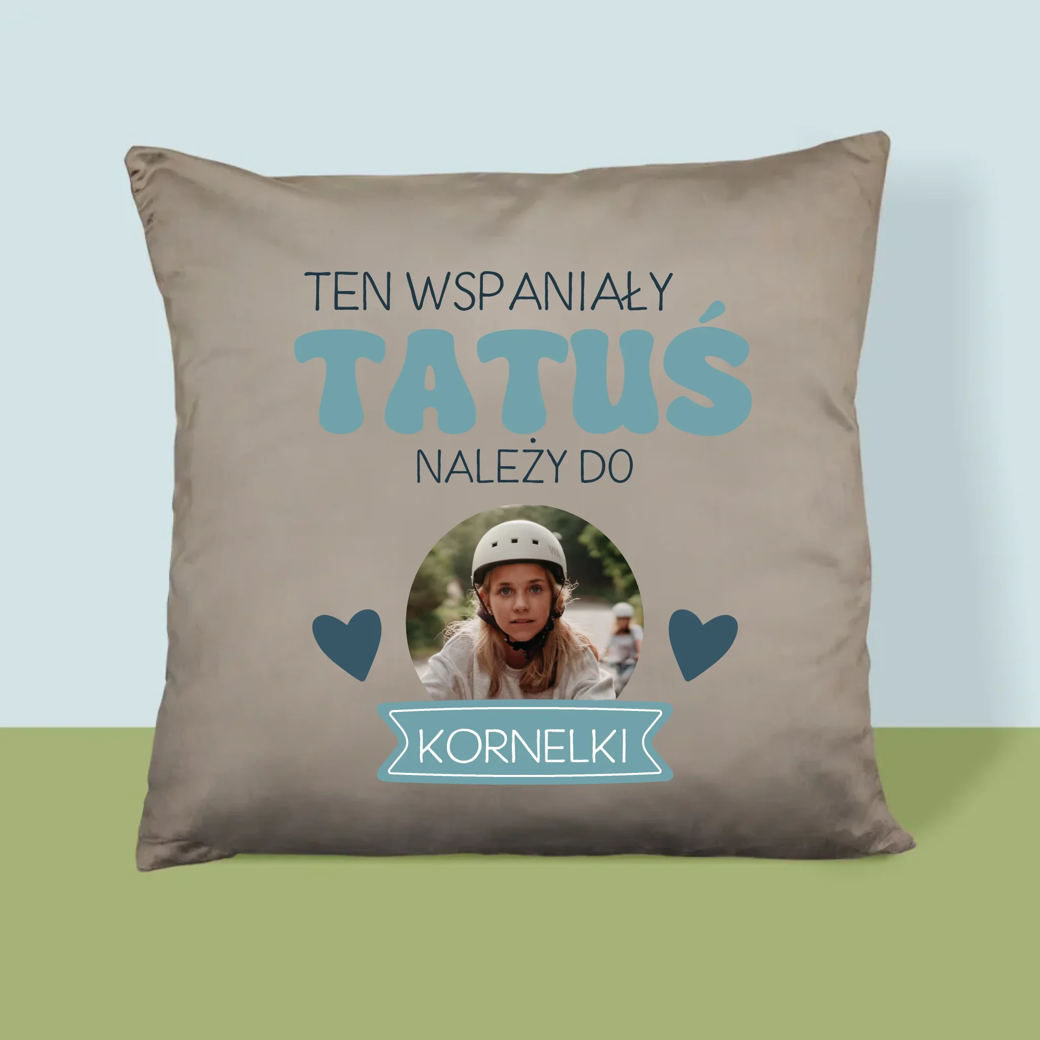 Zdjęcie I Podpis: Tatuś Należy Do - Poduszka z Nadrukiem