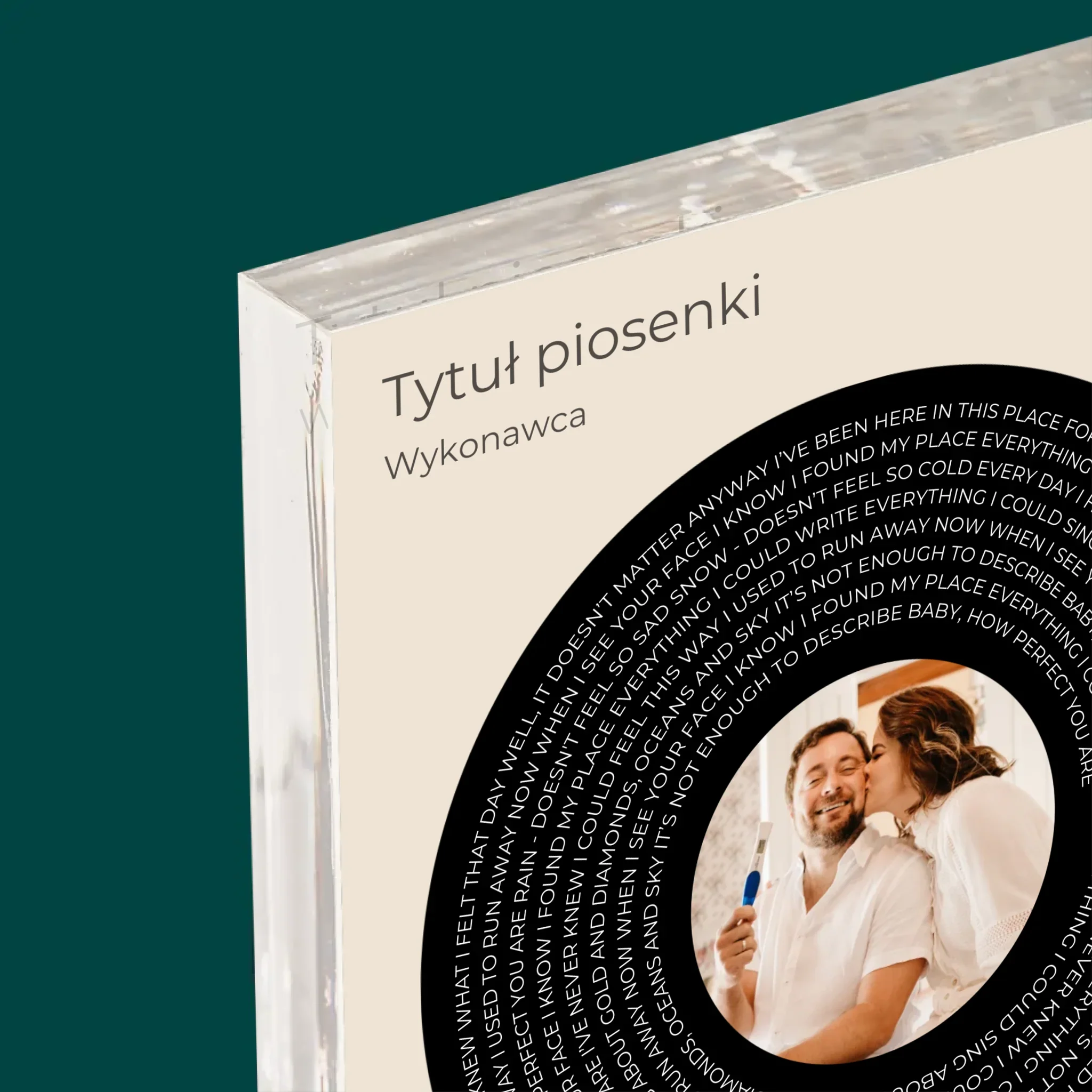 Zdjęcie i Podpis: Tekst Piosenki z Twoim Zdjęciem - Blok Akrylowy - Image 4