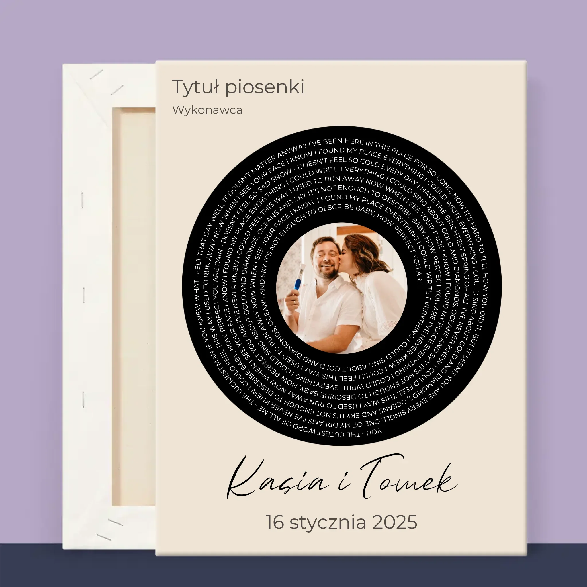 Zdjęcie i Podpis: Tekst Piosenki z Twoim Zdjęciem - Wydruk Obramowany - Image 12