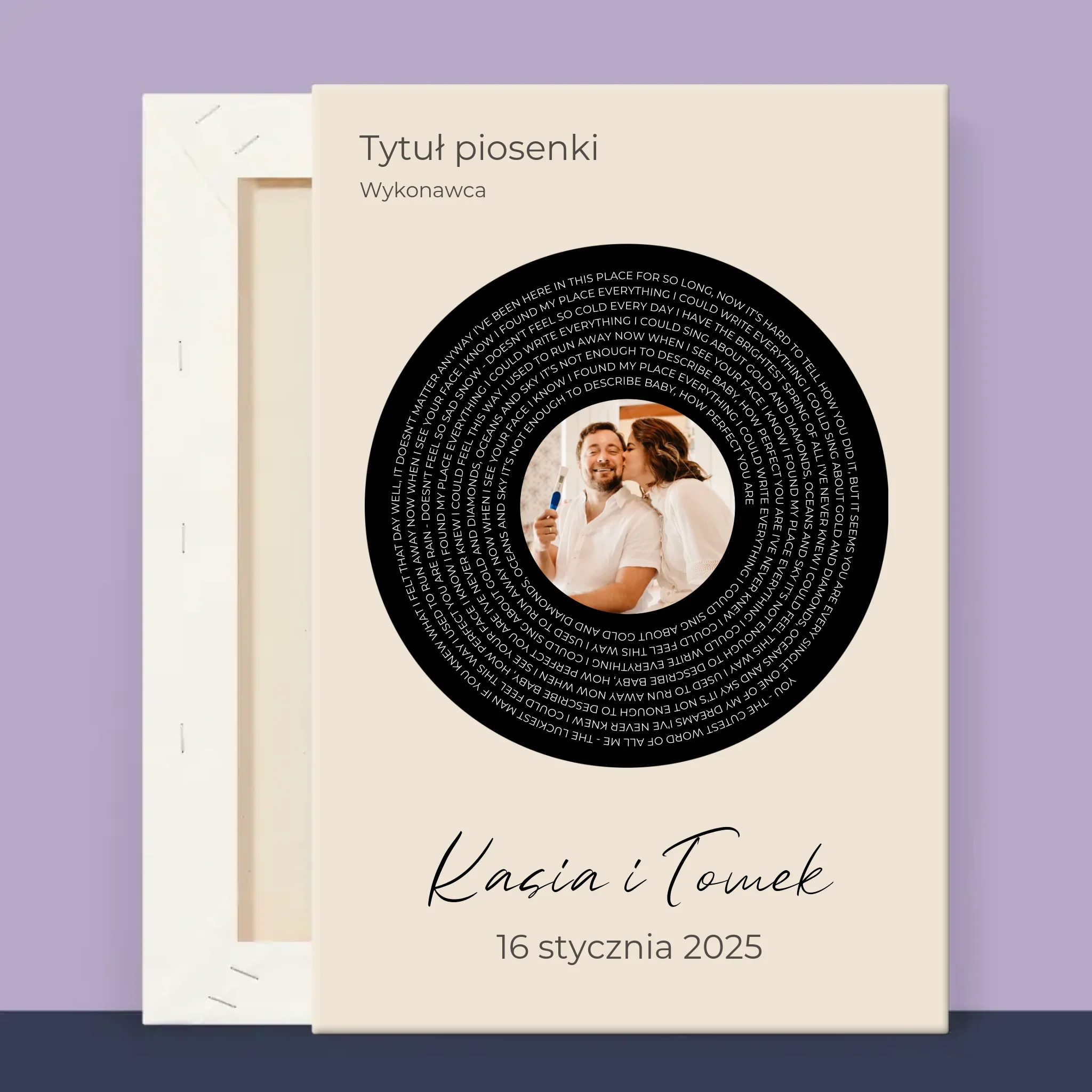 Zdjęcie i Podpis: Tekst Piosenki z Twoim Zdjęciem - Wydruk Obramowany - Image 13