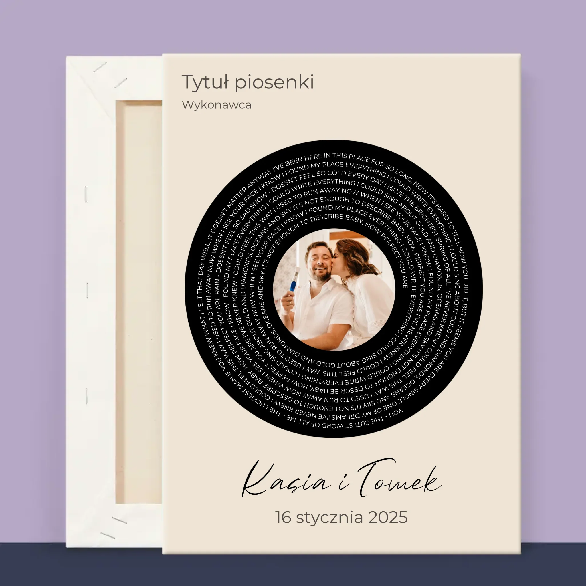Zdjęcie i Podpis: Tekst Piosenki z Twoim Zdjęciem - Wydruk Obramowany - Image 14