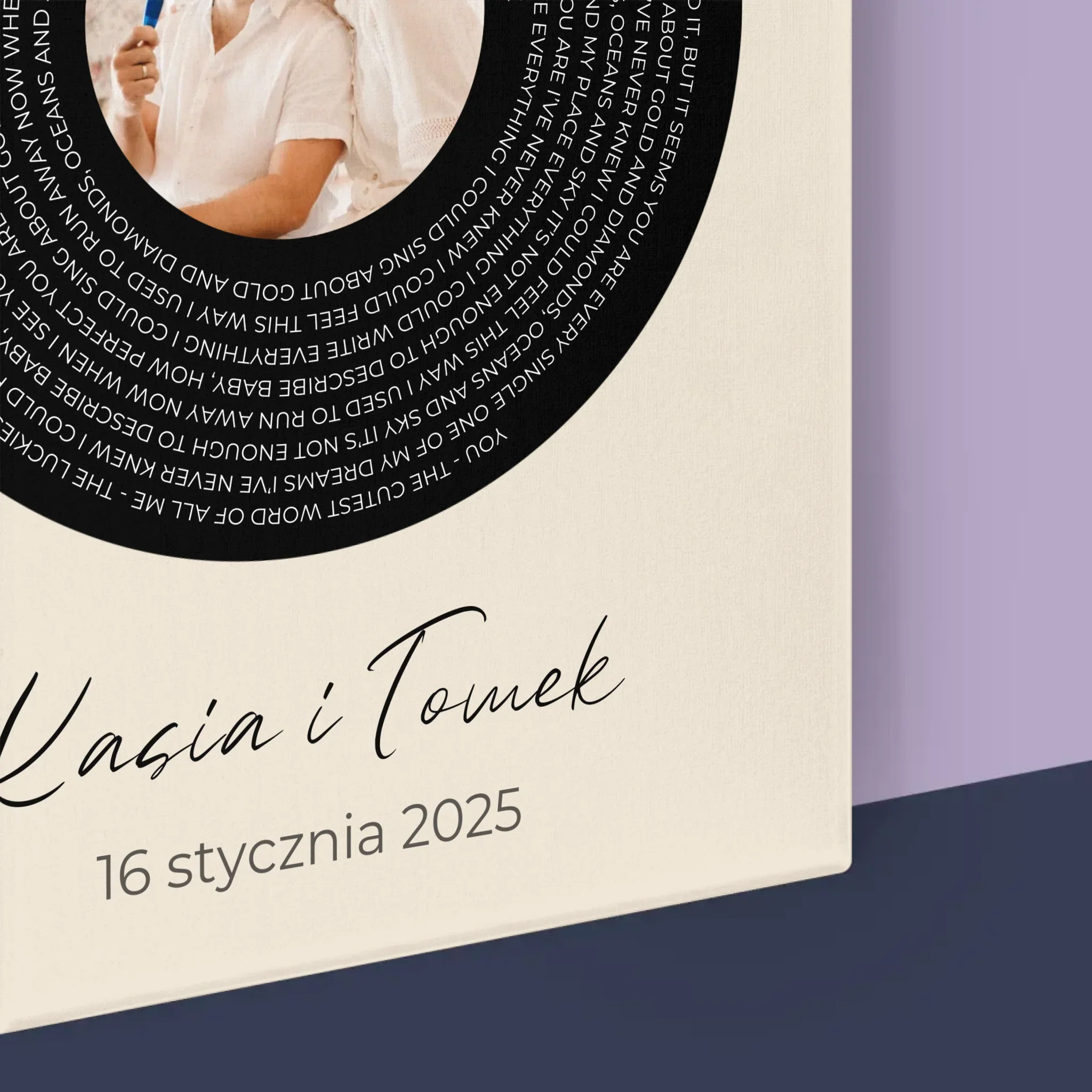 Zdjęcie i Podpis: Tekst Piosenki z Twoim Zdjęciem - Wydruk Obramowany - Image 17