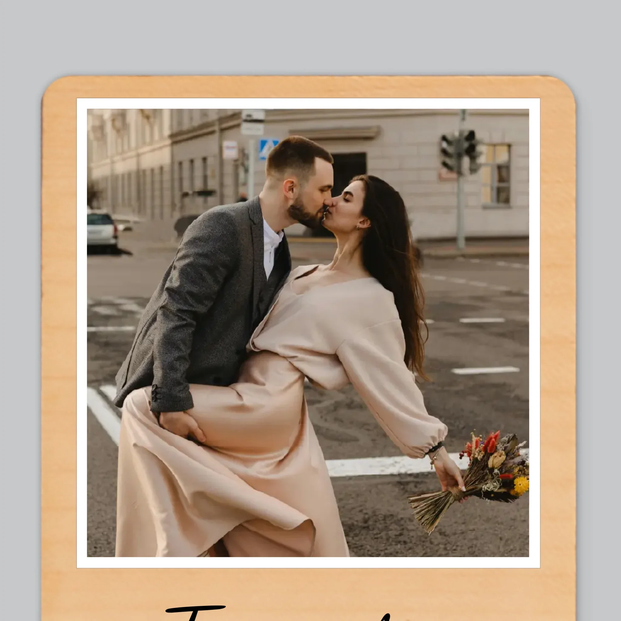 Zdjęcie i Podpis: Twoje Zdjęcie i Podpis - Magnes Drewniany - Image 4