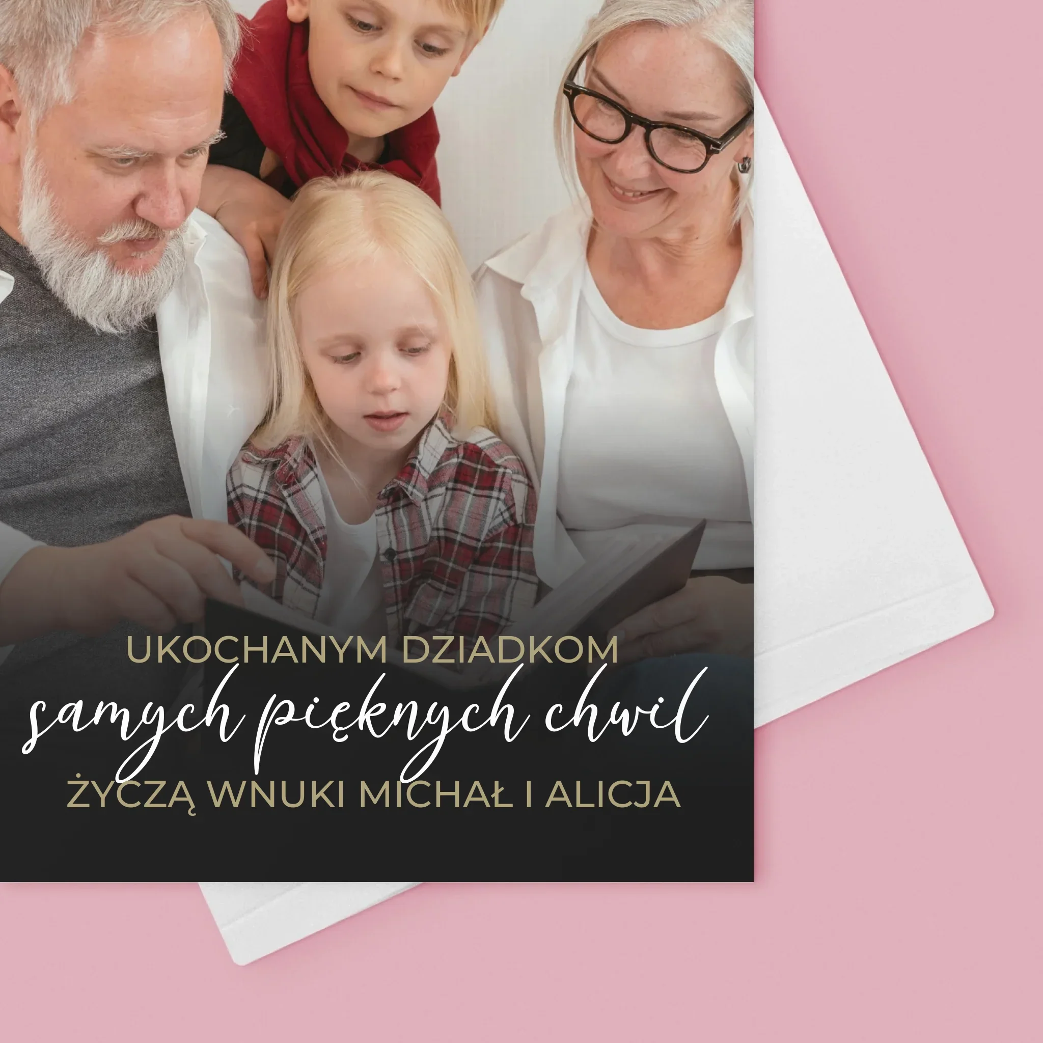 Zdjęcie i Podpis: Ukochanym Dziadkom - Kartka z Życzeniami - Image 4