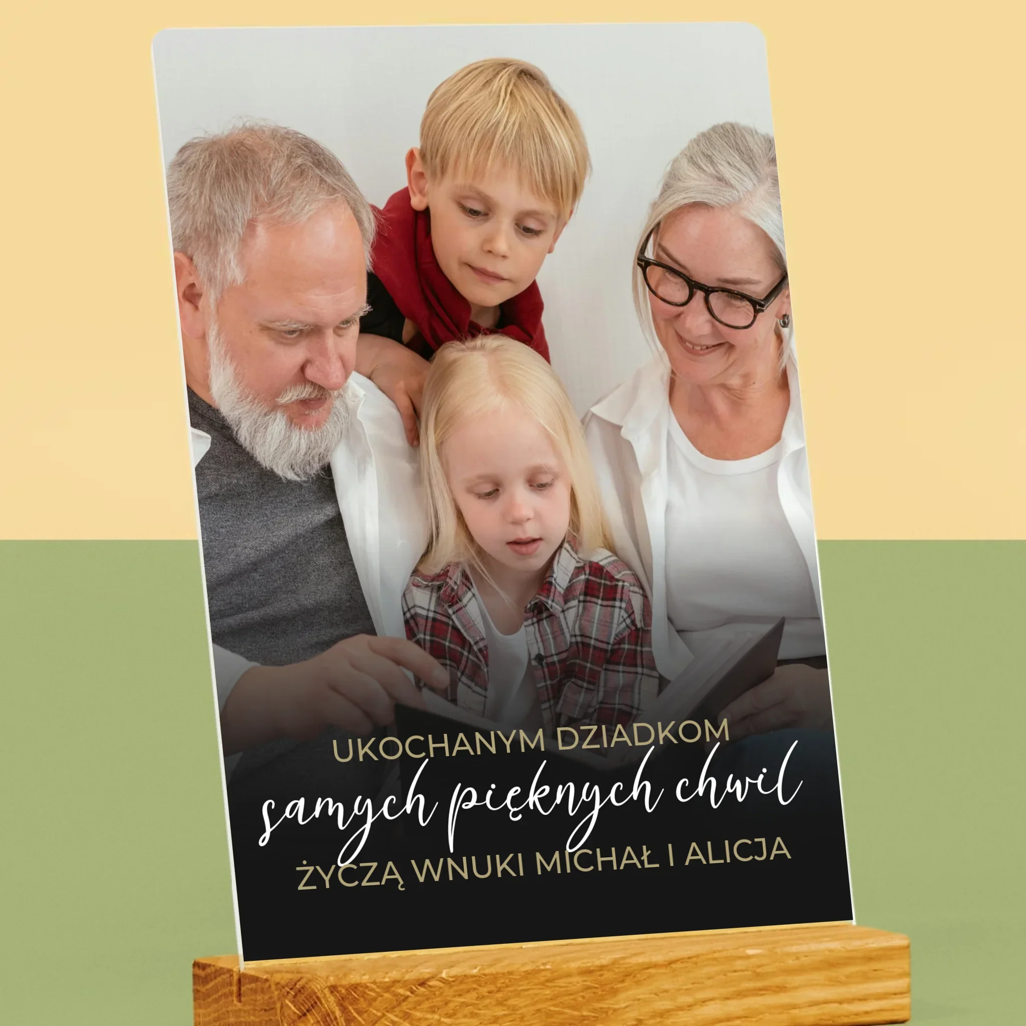 Zdjęcie i Podpis: Ukochanym Dziadkom - Wydruk Na Szkle Akrylowym - Image 2
