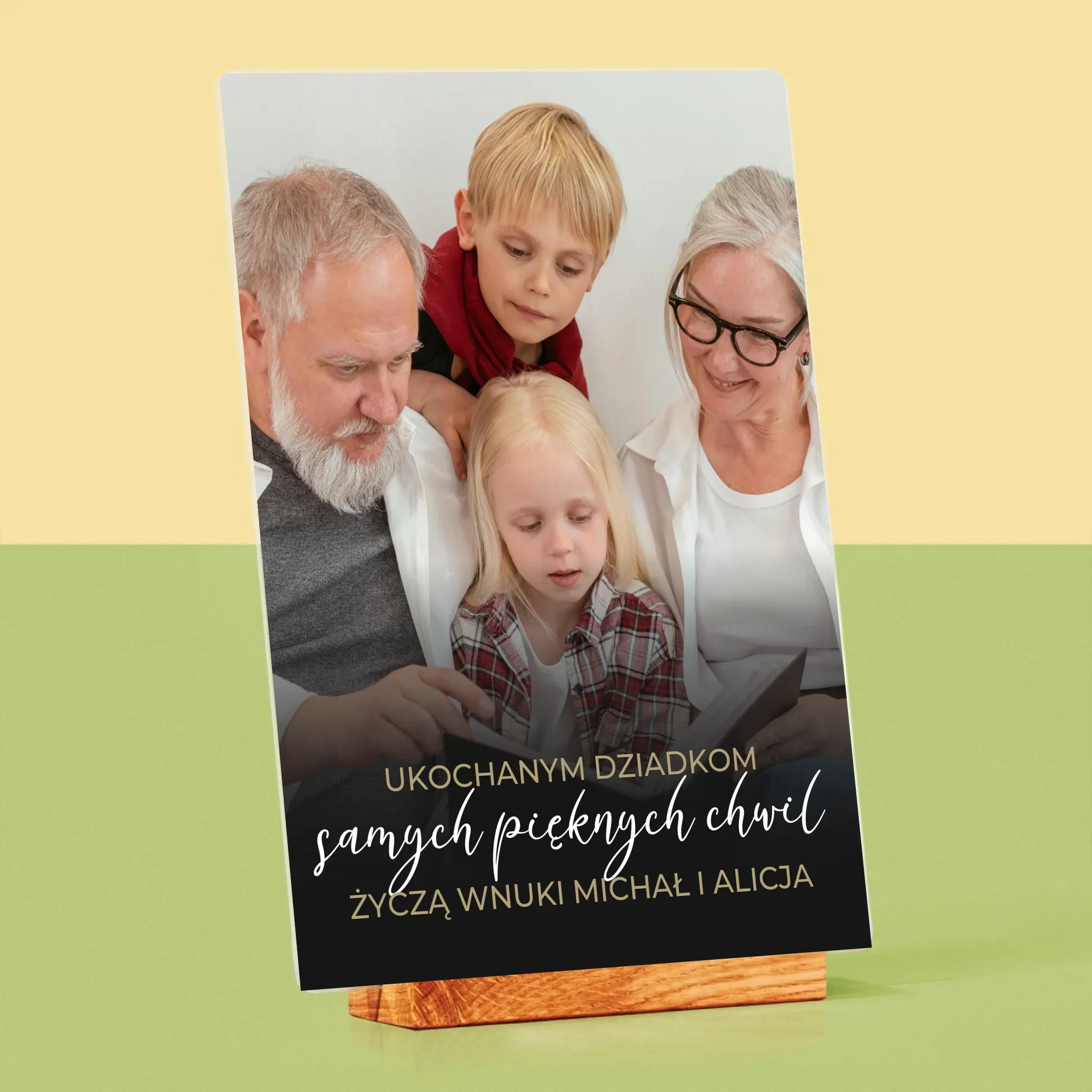 Zdjęcie i Podpis: Ukochanym Dziadkom - Wydruk Na Szkle Akrylowym - Image 4