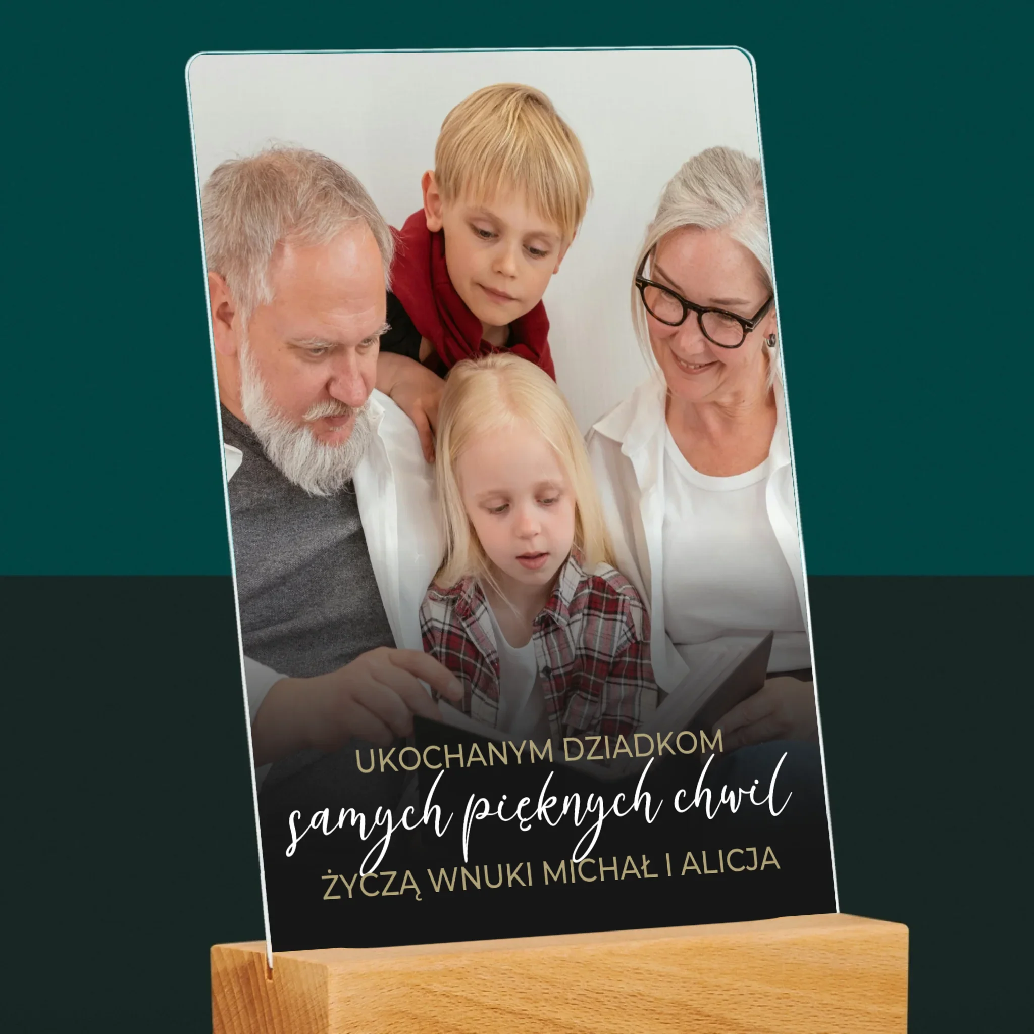 Zdjęcie i Podpis: Ukochanym Dziadkom - Wydruk Na Szkle Akrylowym - Image 6
