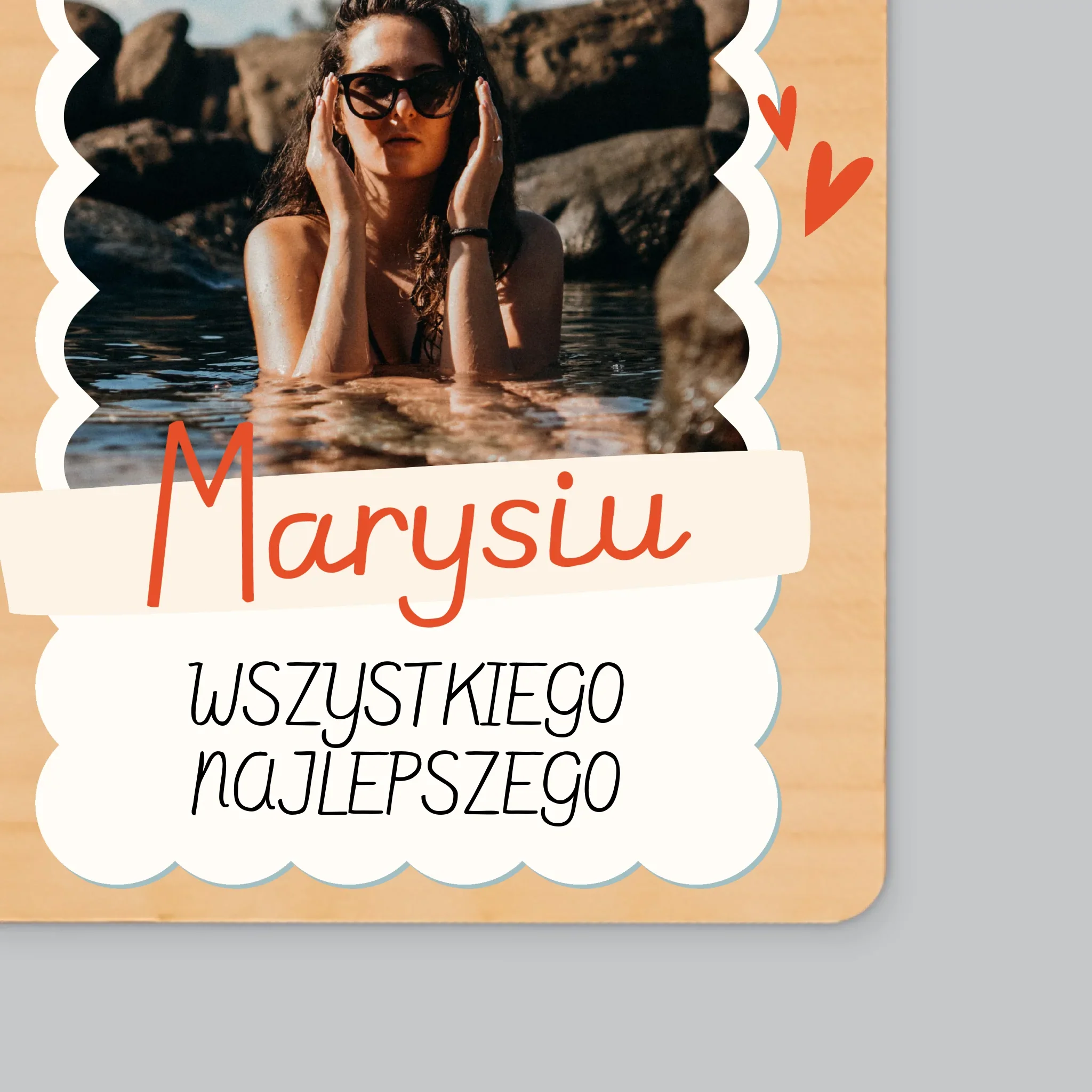 Zdjęcie i Podpis: Urodzinowa Ramka - Magnes Drewniany - Image 2