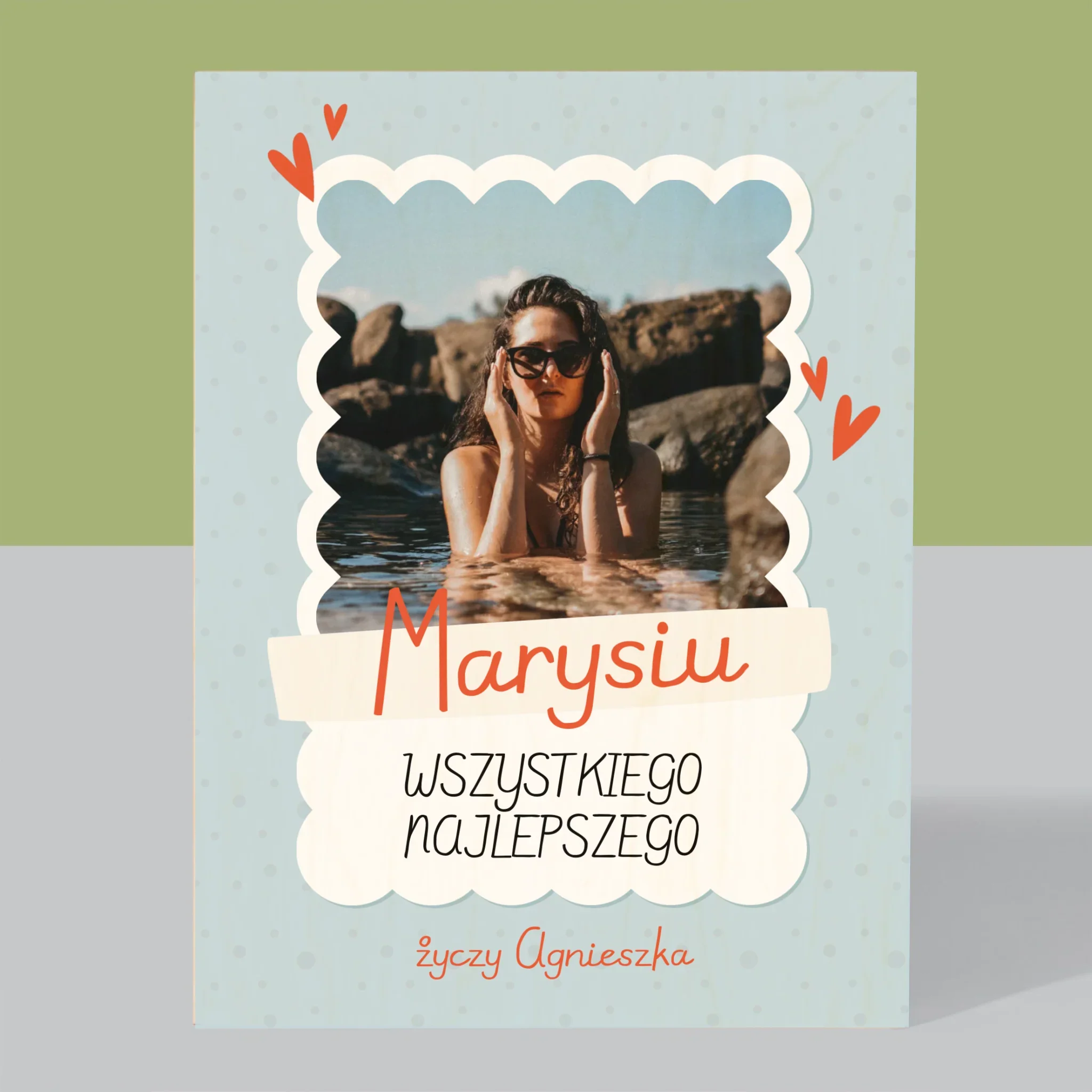 Zdjęcie i Podpis: Urodzinowa Ramka - Wydruk Na Drewnie - Image 3