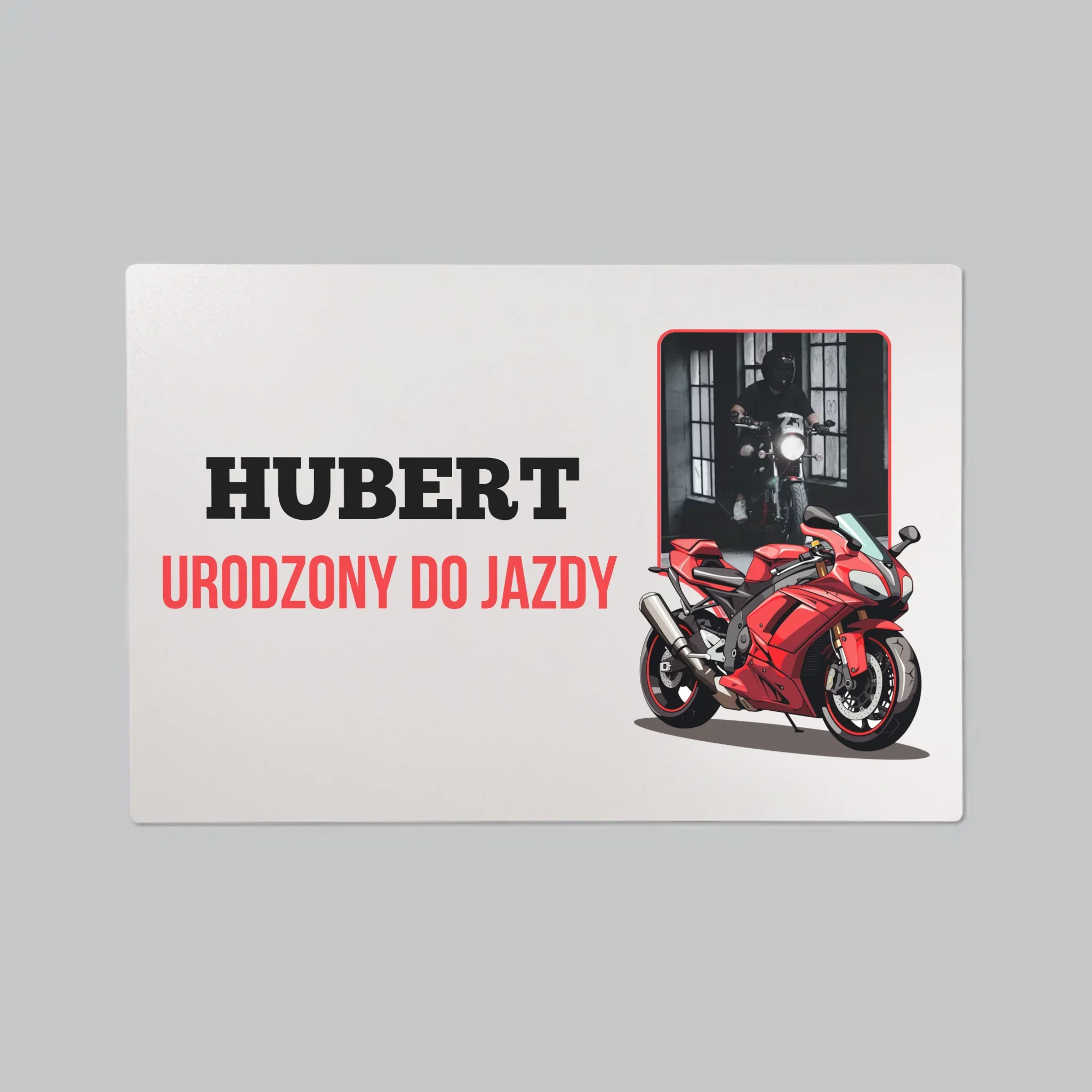 Zdjęcie I Podpis: Urodzony Do Jazdy - Podkładka Na Biurko - Image 2