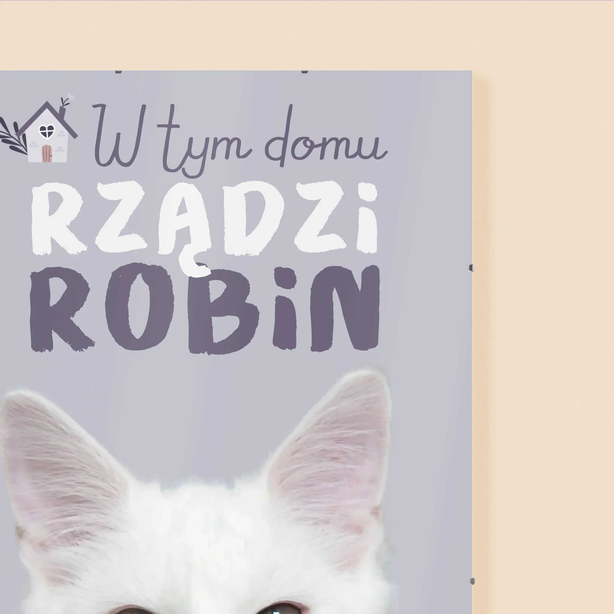 Zdjęcie i Podpis: w Tym Domu Rządzi Zwierzak - Personalizowany Plakat - Image 3