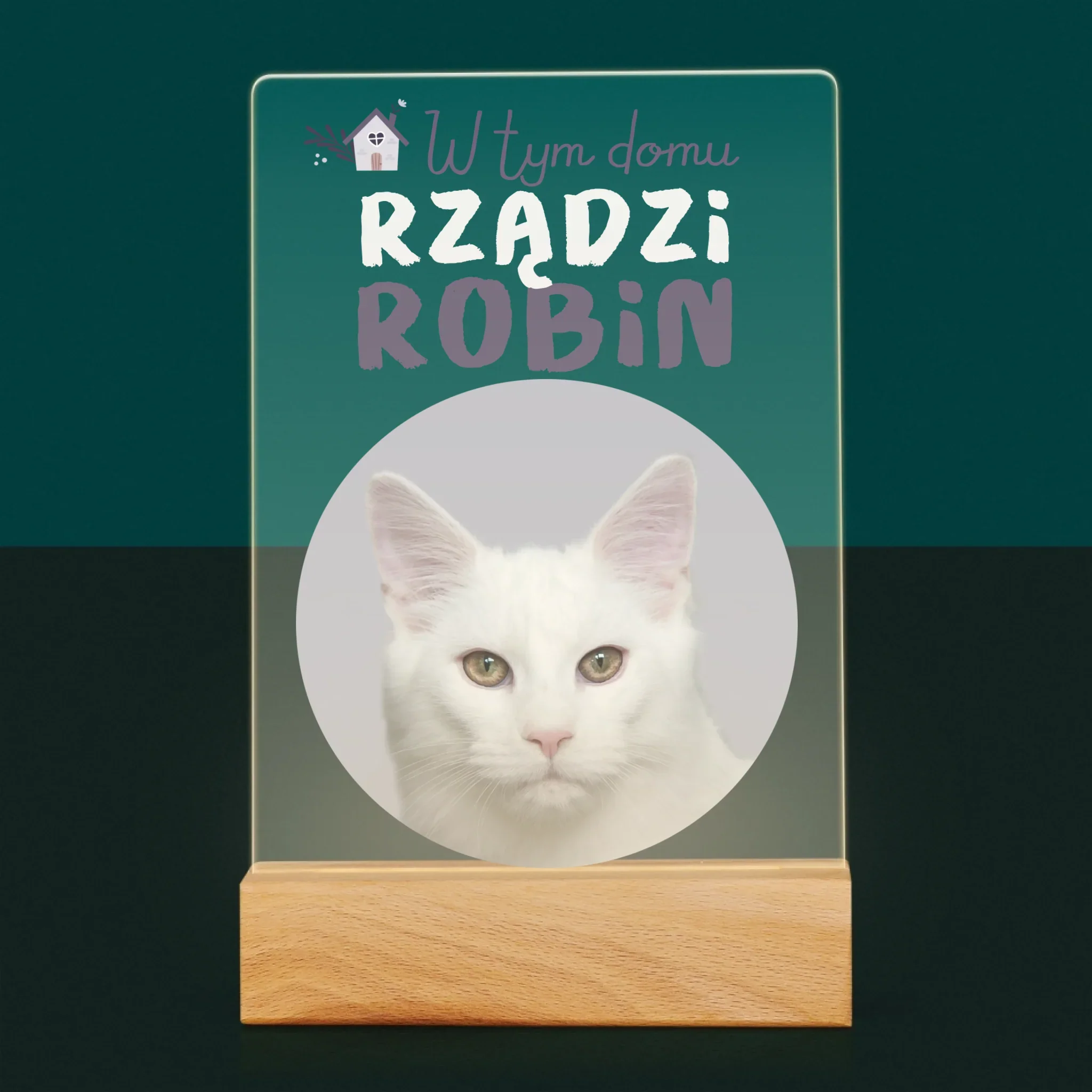 Zdjęcie i Podpis: w Tym Domu Rządzi Zwierzak - Wydruk Na Szkle Akrylowym - Image 7