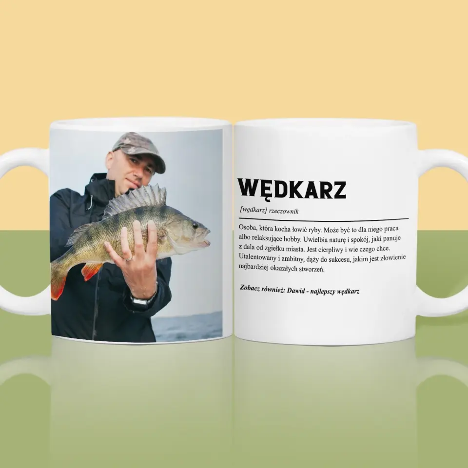 Zdjęcie i Podpis: Wędkarz Definicja - Kubek z Nadrukiem - Image 2