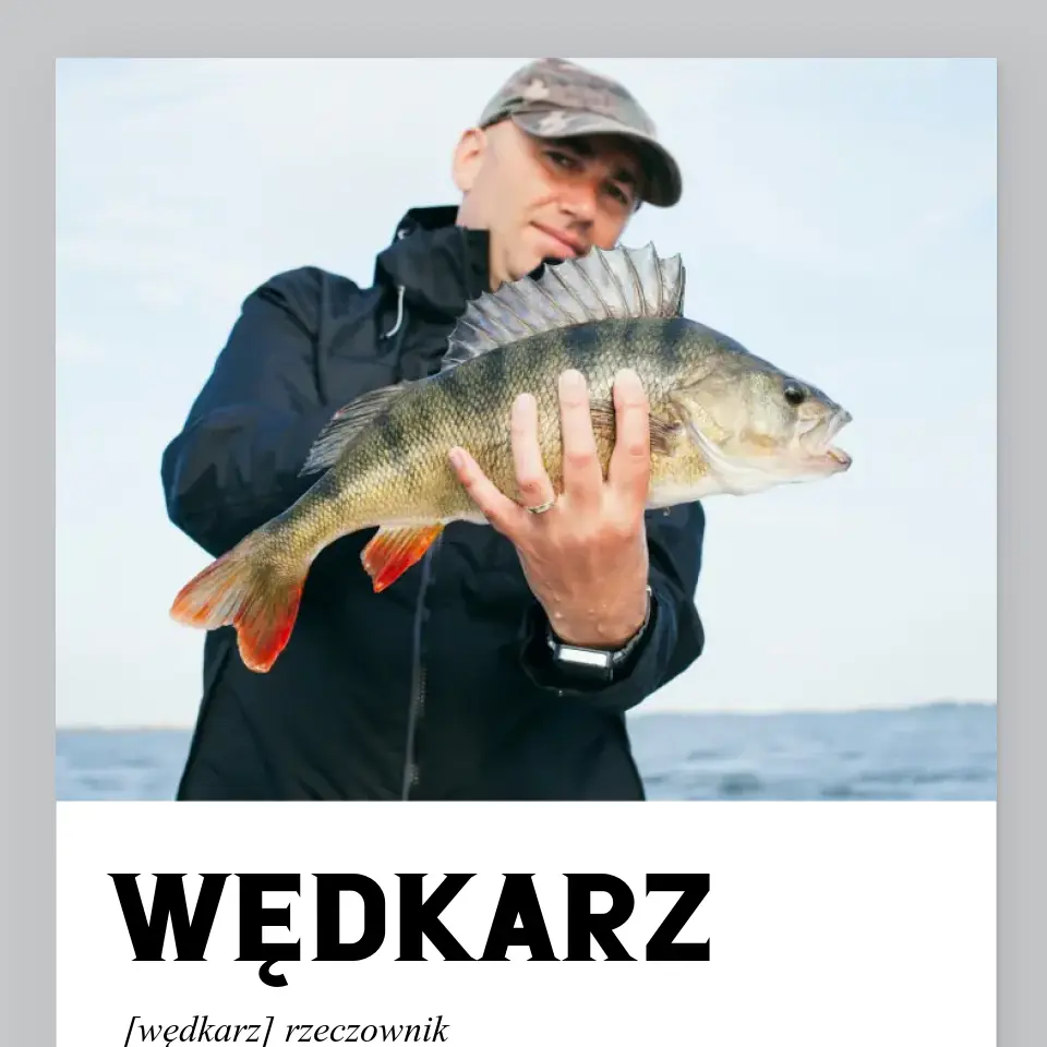 Zdjęcie i Podpis: Wędkarz Definicja - Wydruk Obramowany - Image 2
