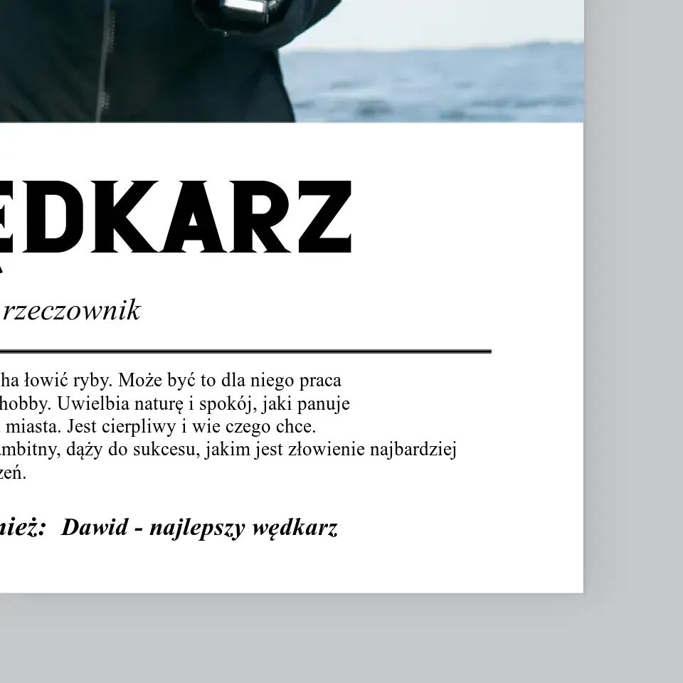 Zdjęcie i Podpis: Wędkarz Definicja - Wydruk Obramowany - Image 4