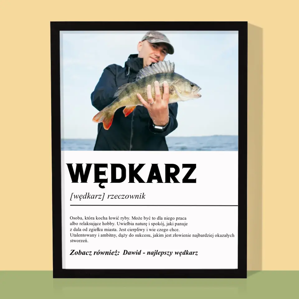 Zdjęcie i Podpis: Wędkarz Definicja - Wydruk Obramowany - Image 5