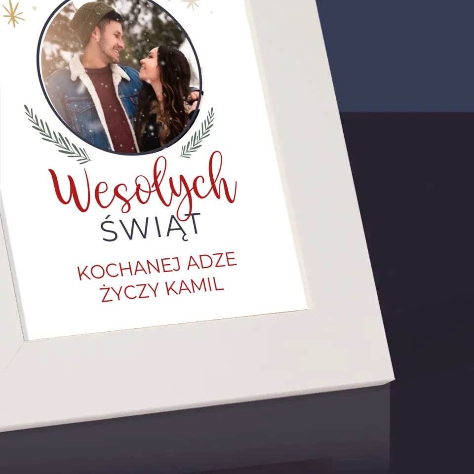 Zdjęcie I Podpis: Wesołych Świąt Bombka - Ramka Na Zdjęcie - Image 3